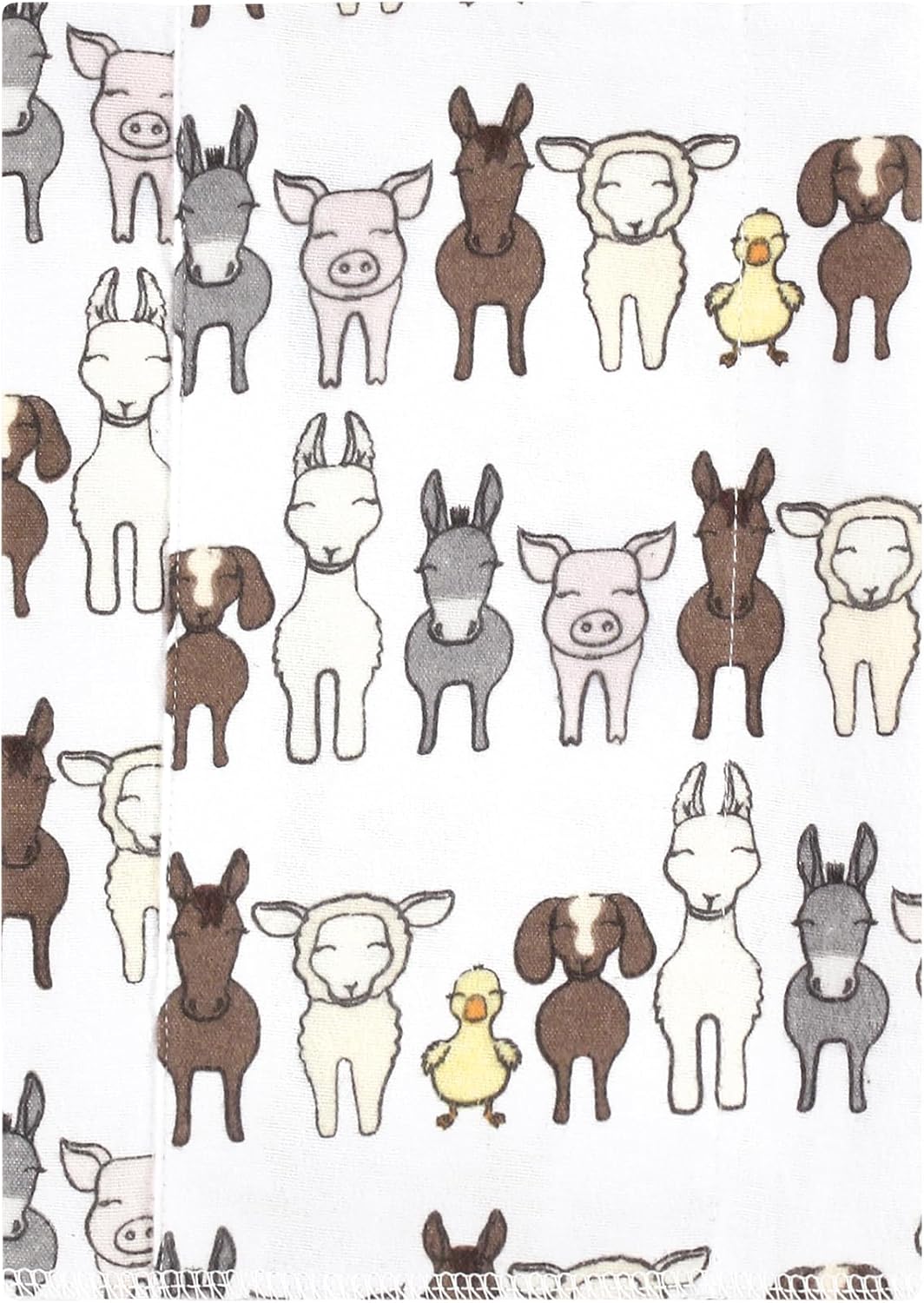 Luvable Friends Hudson Baby Flannel Burp Cloths 4pk, Farm Pals Gray