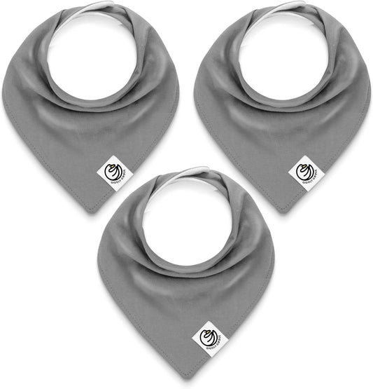 3 Pack Baby Bibs for Boys & Girls | Cotton, Absorbent Drooling & Teething Bib | Thick, Adjustable Snap-on