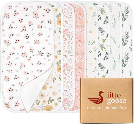 Premium 8-Pack Waterproof Baby Burp Cloths, Extra Large 13"X26" Soft Absorbent Burping Clothes for Newborns and Infants, Baby Shower Boys Girls