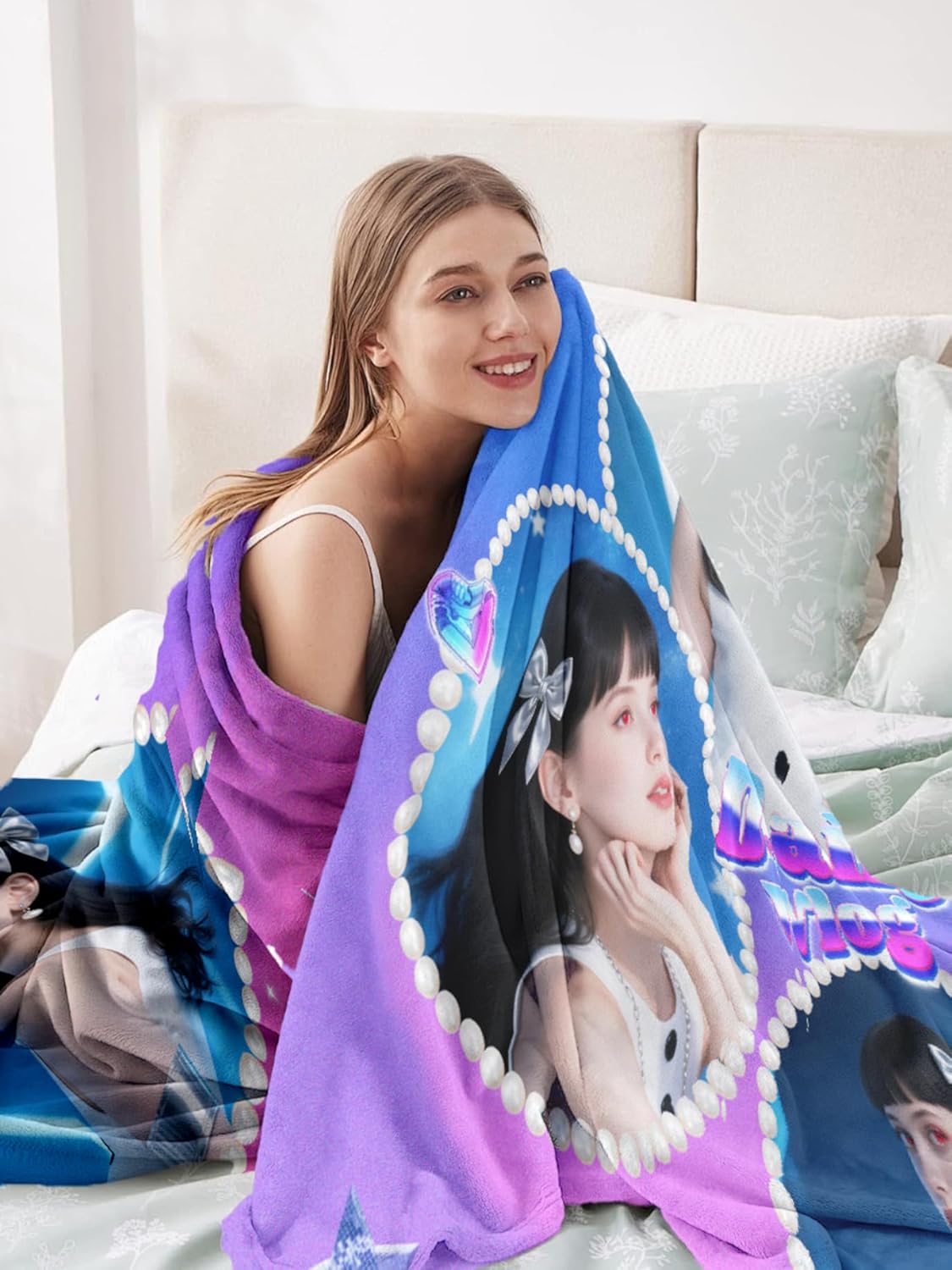 Personalized Photo Blanket Gifts for Couple Custom Flannel Blankets with Photos Pictures Text Customized Mother's Day Birthday Gift for Grandma Wife, 40 * 50in