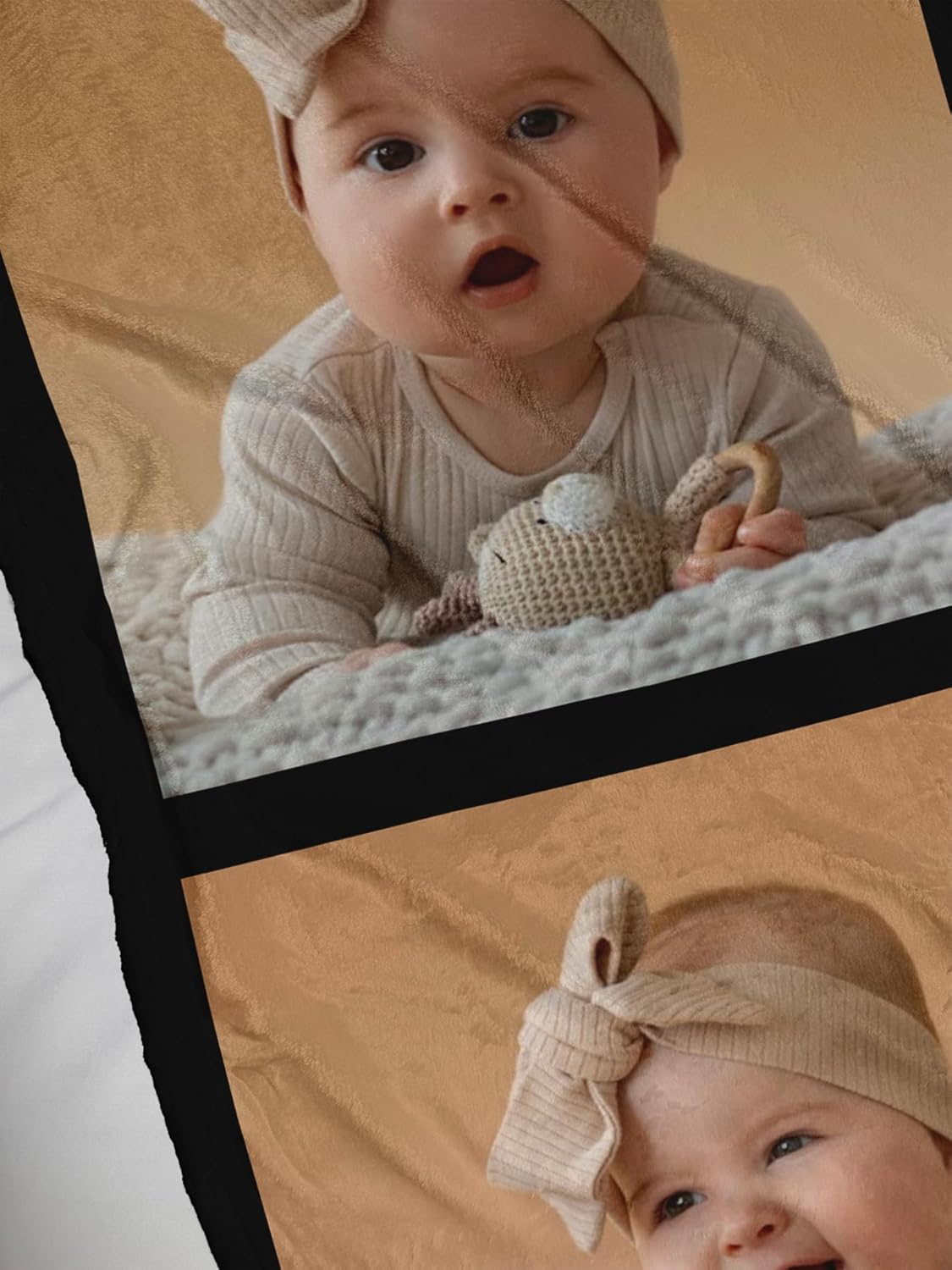 Personalized Photos Blanket Custom Blanket with Picture Text Customizable Flannel Blankets for Birthday Gift, 60 * 80in