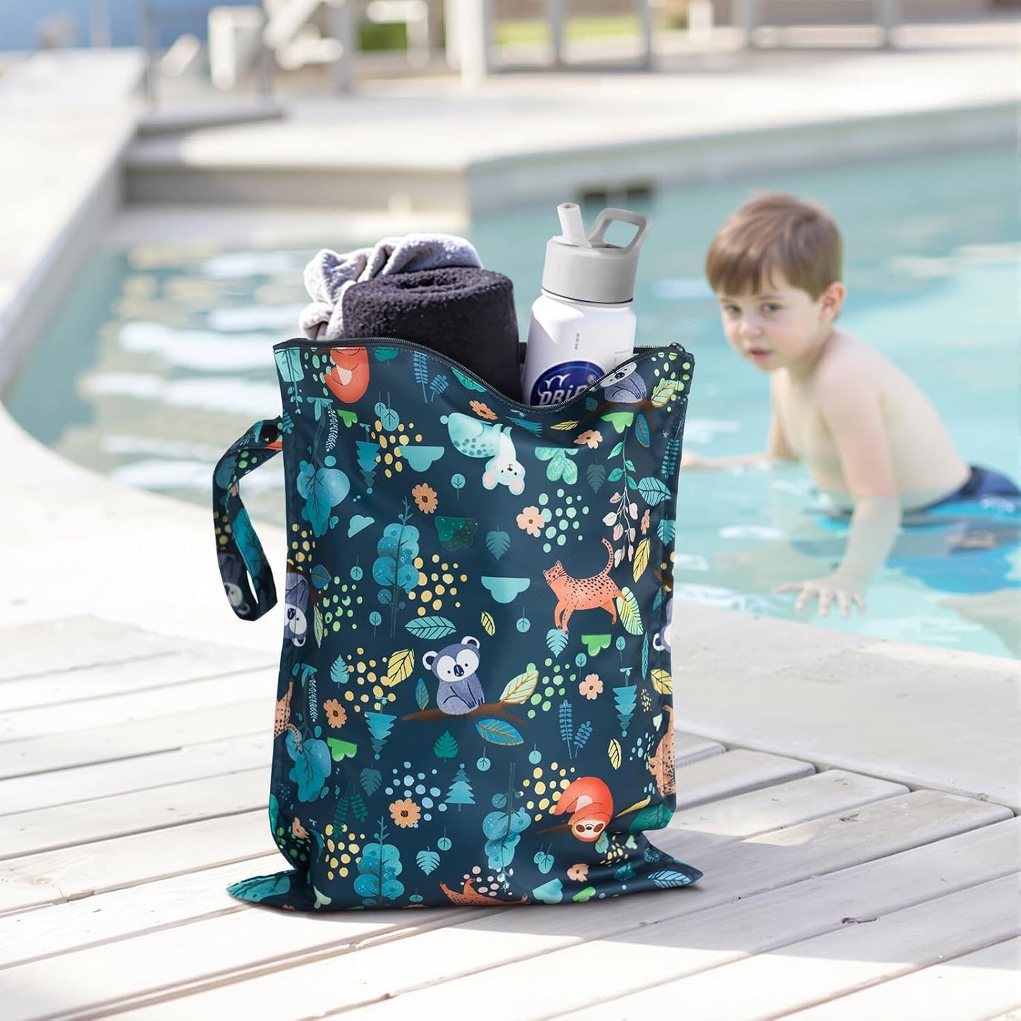 Wet Bag for Swimsuit - 2 Pack Waterproof Wet Dry Bag for Clothes - Baby Diaper Bag - Travel Laundry Daycare Bags - Baby Beach Essentials - Bogg Bag Accessories