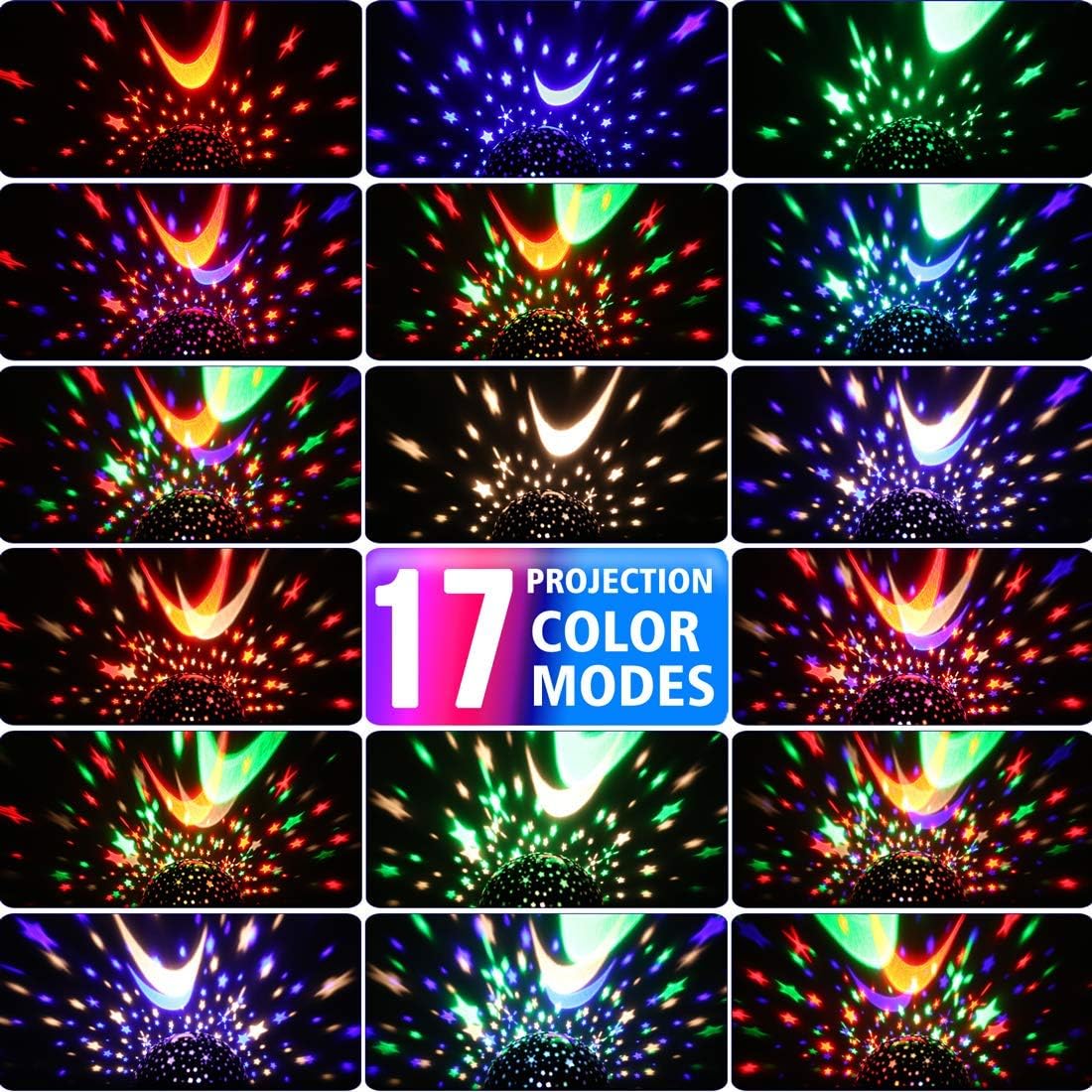 Star Night Light Projector for Kids with Timer - Glow in The Dark Stars and Moon, Best Gift for 1-14 Years Old