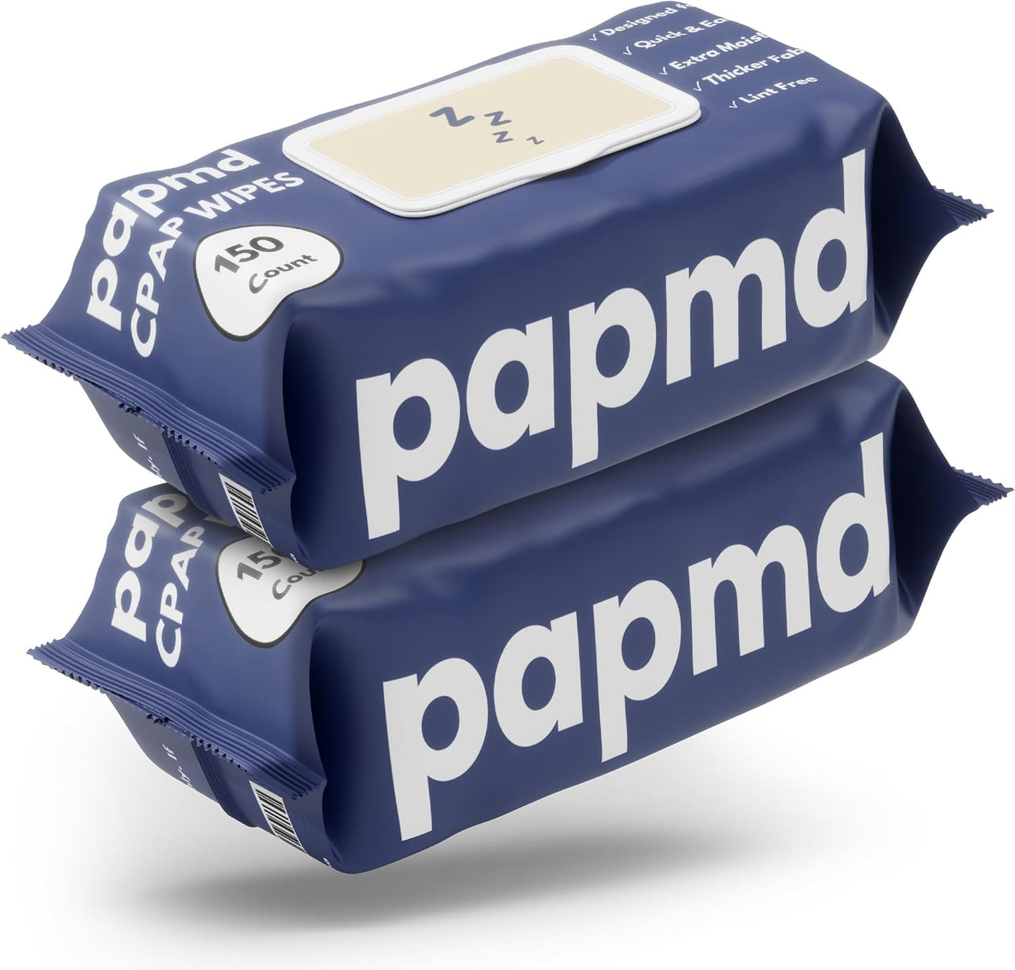 Unscented CPAP Wipes, 2x 150-Pack Travel Wipes, Thick Lint-Free Fabric for Mask, Tube & CPAP Machines, Enhanced Moisture & Easy Pull Design