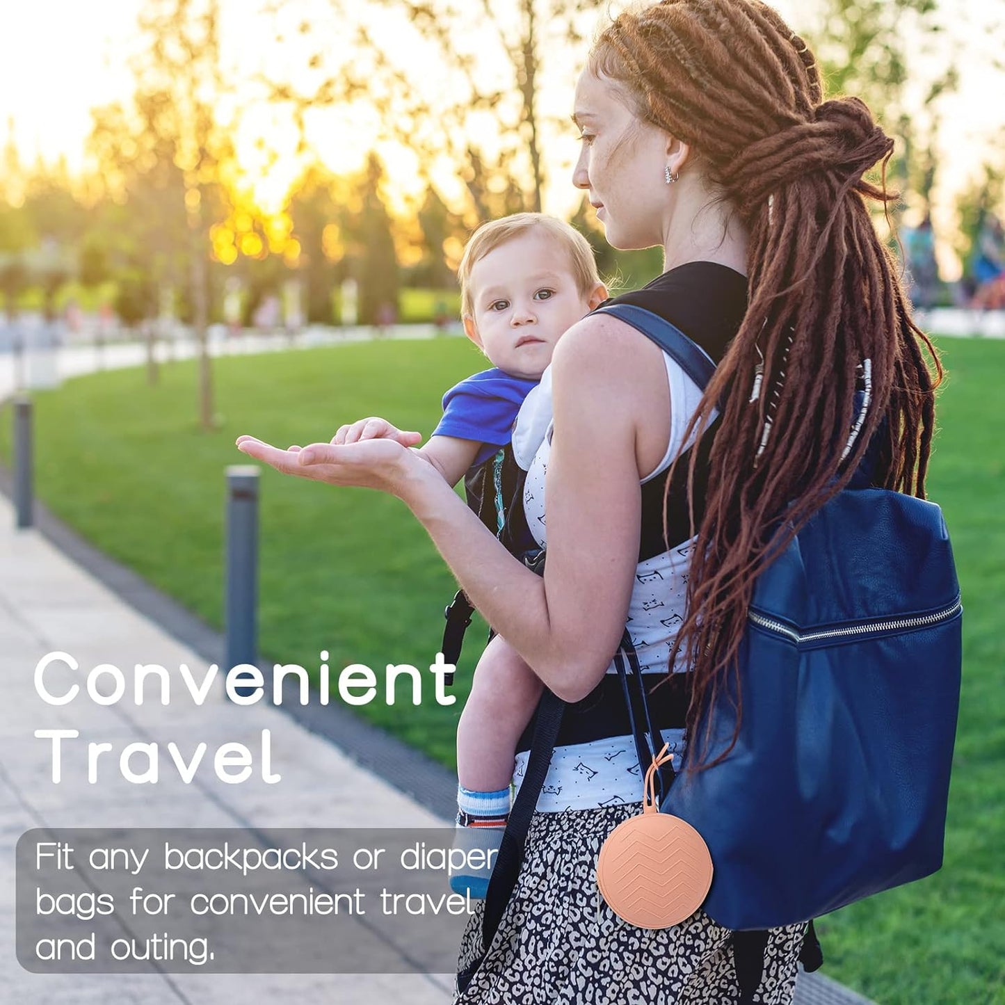 2-Pack Silicone Pacifier Holder Case - BPA-Free Pacifier Holder Pouch for Baby Boys & Girls- Portable & Dishwasher Safe Soother Container for On-The-Go Use (Sage/Tradewinds)