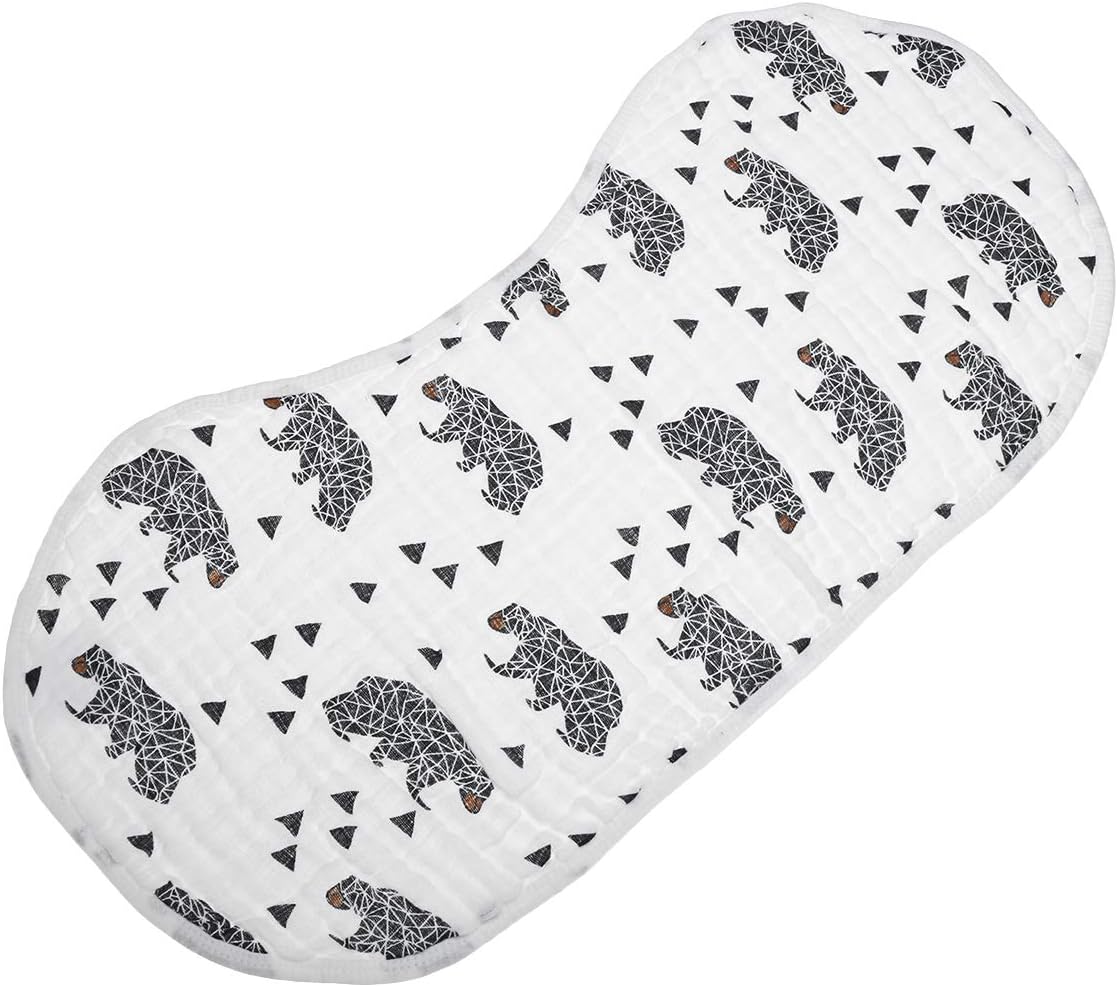 ShoppeWatch Muslin Burp Cloths Baby Burping Bibs 100% Natural Cotton 5-Pack Large 6 Layers Thick Soft Absorbent Cloth Spit Up Dribble Towels Rags for Newborns Baby Boy or Girl Unisex BB28