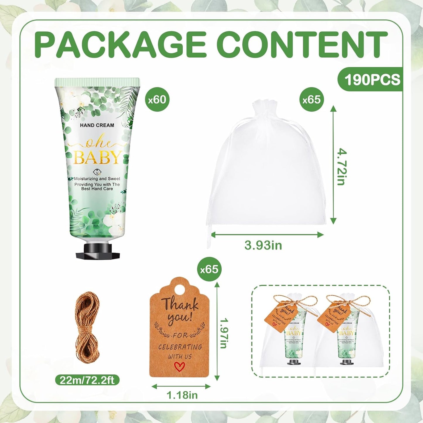 Oh Baby 60 Sets Travel Size Hand Lotion - Baby Shower & Wedding Gifts, Bridal Shower Party Favors