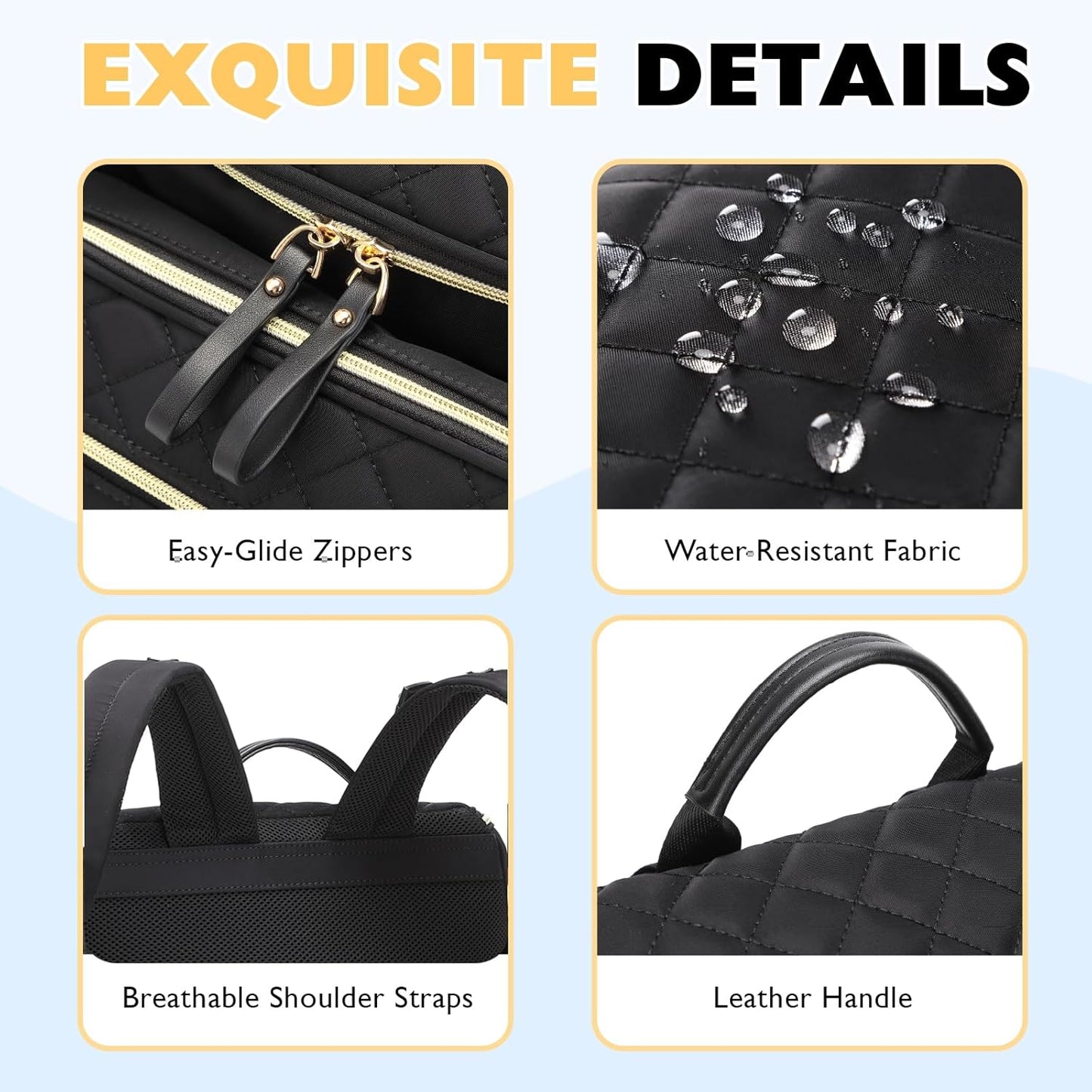 Large Capacity Diaper Bag Backpack with Stroller Buckle, Water-Resistant Travel Baby Bag with Insulated Pockets (Classic, Black)