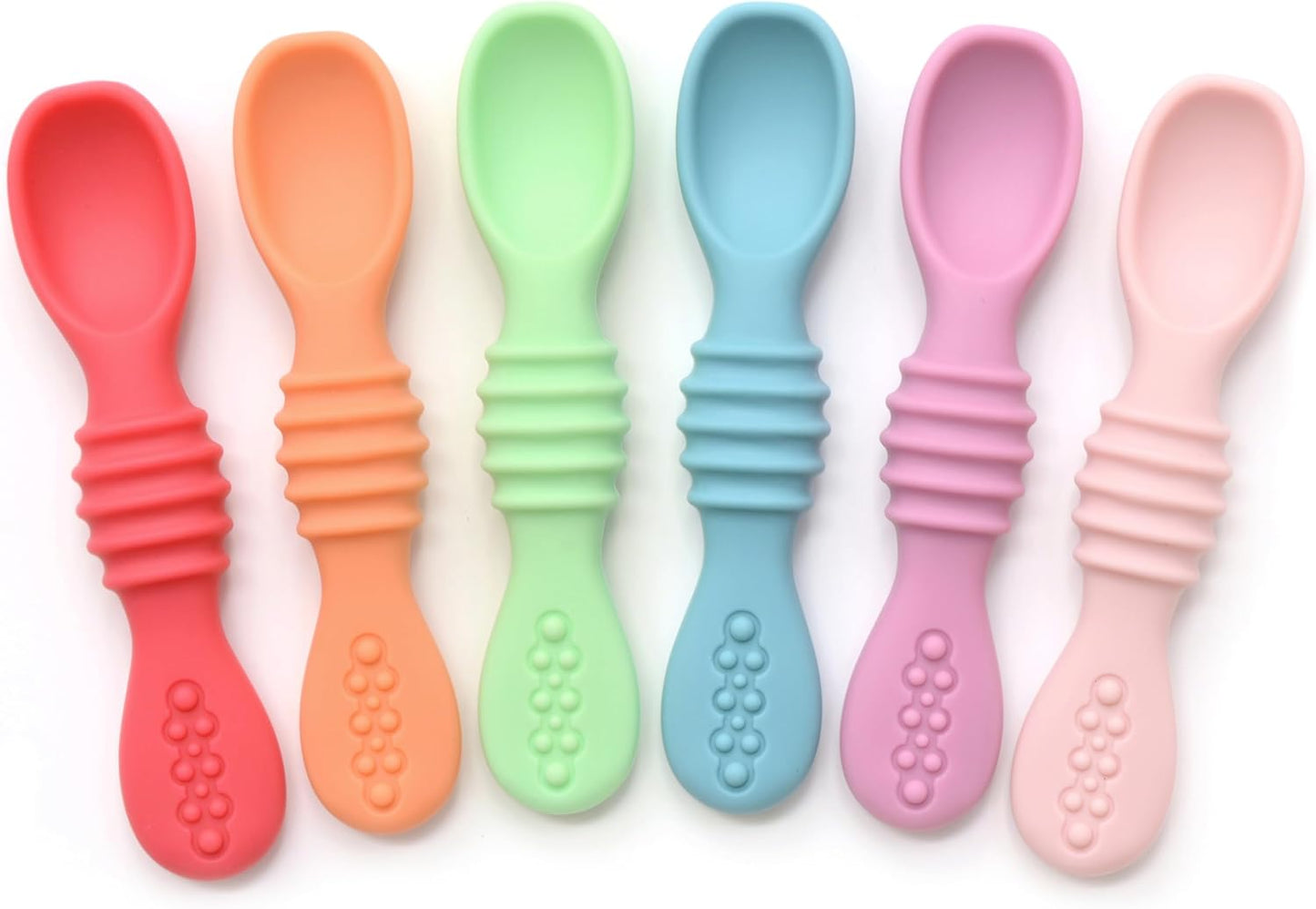 PrimaStella Silicone Chew Spoon Set for Babies and Toddlers | Safety Tested | BPA Free | Microwave, Dishwasher and Freezer Safe