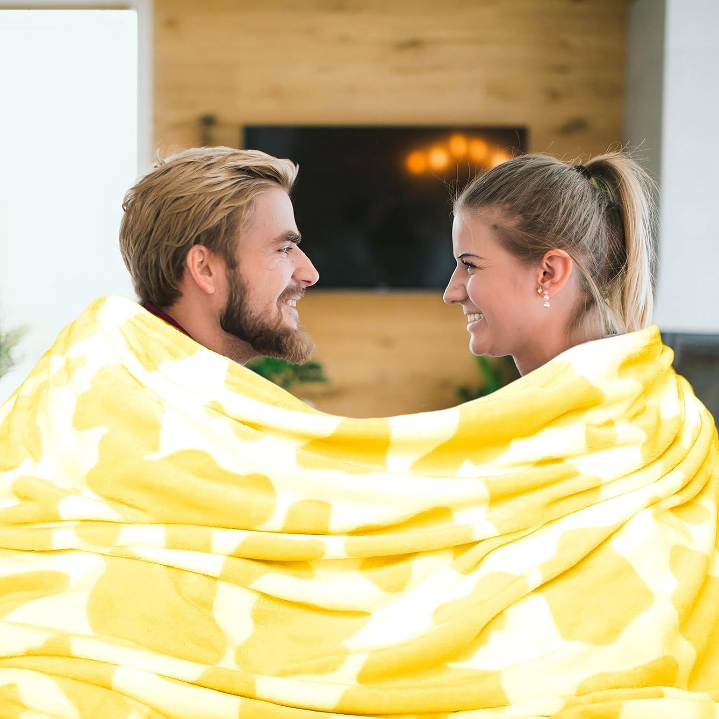 Yellow Throw Blanket for Bed - Cute Plush Soft Fleece Decorative Blanket for Couch - Bright Lemon Yellow Gifts for Women Girls Teens Birthday 50x60 Inch