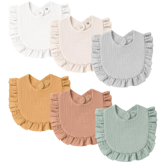 Baby Muslin Bibs Bandana Drool Bibs for Unisex Boys & Girls, Soft and Absorbent Cotton Teething Drooling Bib Set for Newborn Toddler