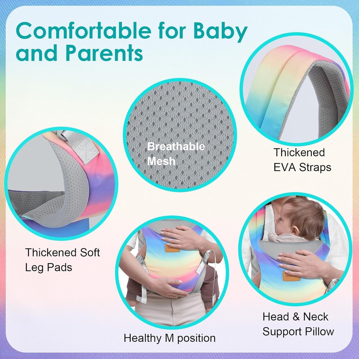 Baby Carrier, Ergonomic Adjustable Toddler Carriers for 7-33 Lbs, Cozy Lightweight Infant Carrier with Neck Support, Baby Chest Carriers with Lumbar Support for Parents (3-36 Months)