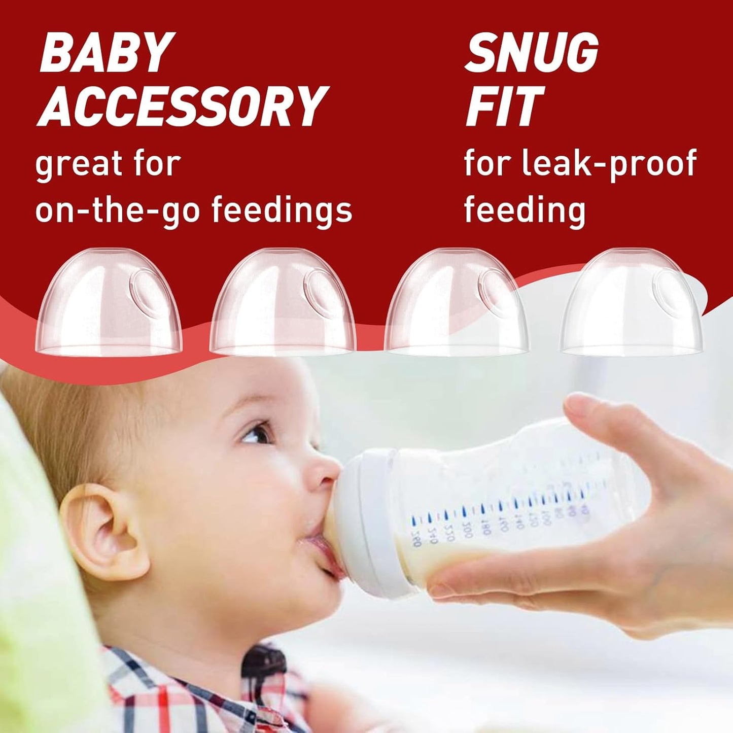 4-Pack Baby Bottle Caps for Philips Avent Natural Bottles, Baby Bottle Lids, Baby Bottle Nipple Caps for Avent Natural Plastic and Glass Bottles