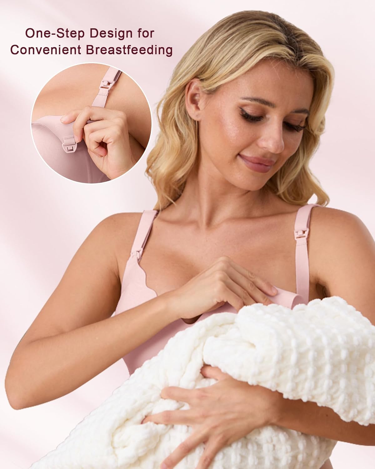 QDN 3 Pack Nursing Bras for Breastfeeding Pregnancy Bras for Women Maternity Nursing Bra Sleep Bras for Women