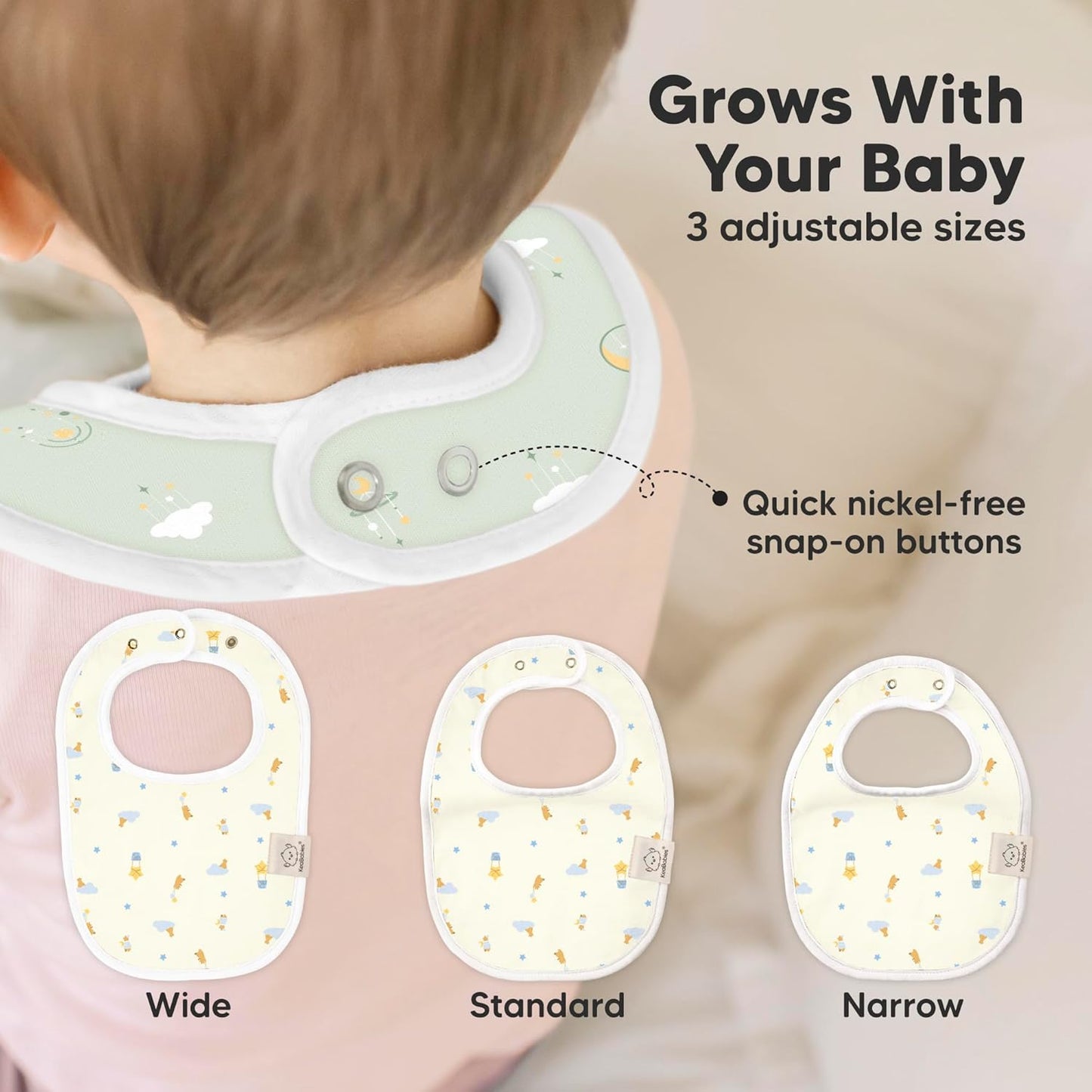8-Pack Organic Baby Bibs for Boys, Girls - Soft Cotton Drooling and Teething Bibs for Baby Girl & Boy, Extra Absorbent, Easy to Clean & Put On for Toddler, Newborn, Infant 0-24 Months (Dreamers)