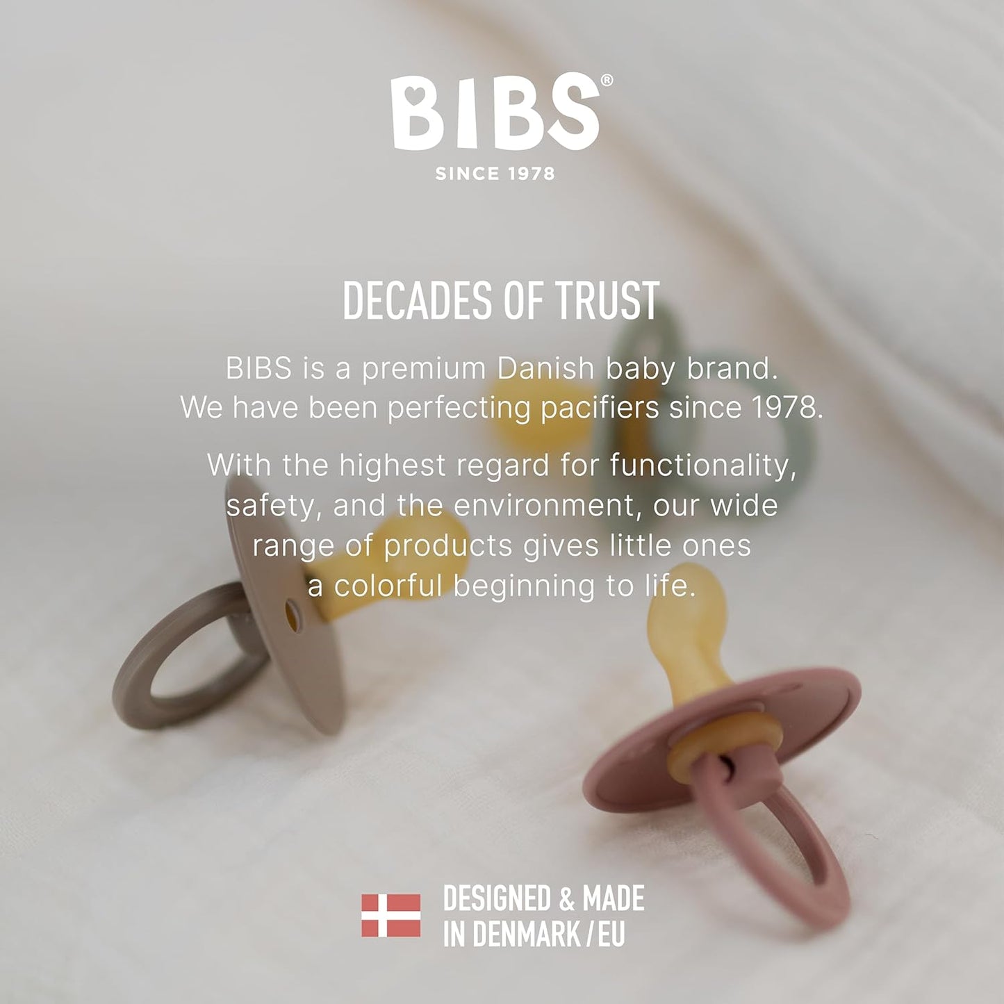 BIBS Pacifiers Colour Collection | Natural Rubber Baby Pacifier | Set of 2 BPA-Free Soothers | Made in Denmark | 0+ Months (Pack of 2) | Petrol Blue