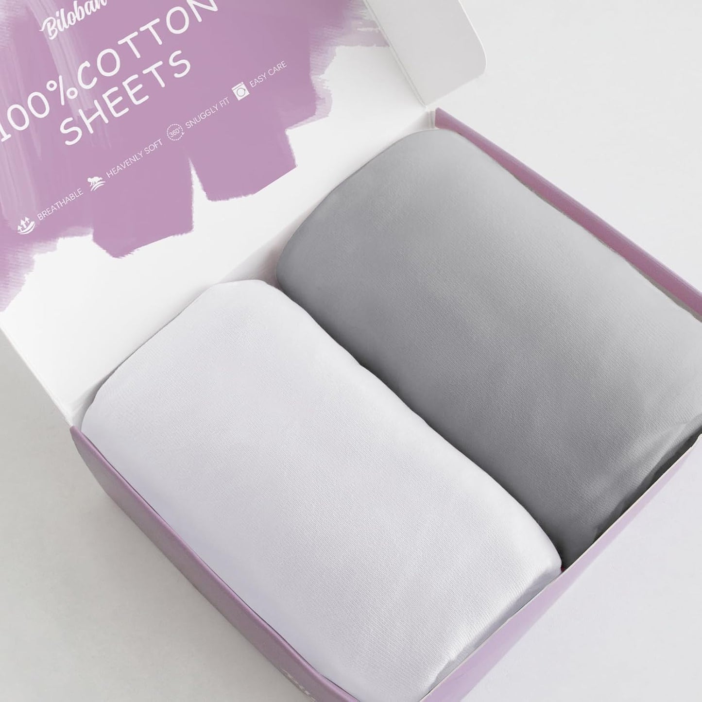 Bassinet Sheets Fit for YADAQE, Li'l Pengyu, BCOL, Miclassic, Milliard, TCBunny and Evolur Stellar Bedside Bassinet, 100% Cotton, 2 Pack, Ultra Soft Bassinet Sheet, White and Gray