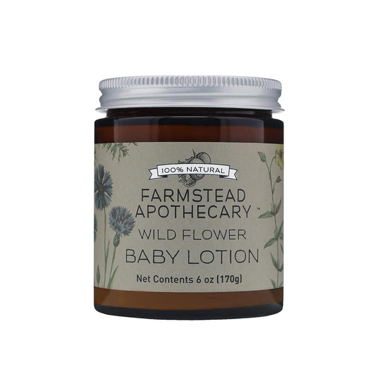 Farmstead Apothecary Baby Lotion- 100% Plant based & Organic- Wildflower 6 oz