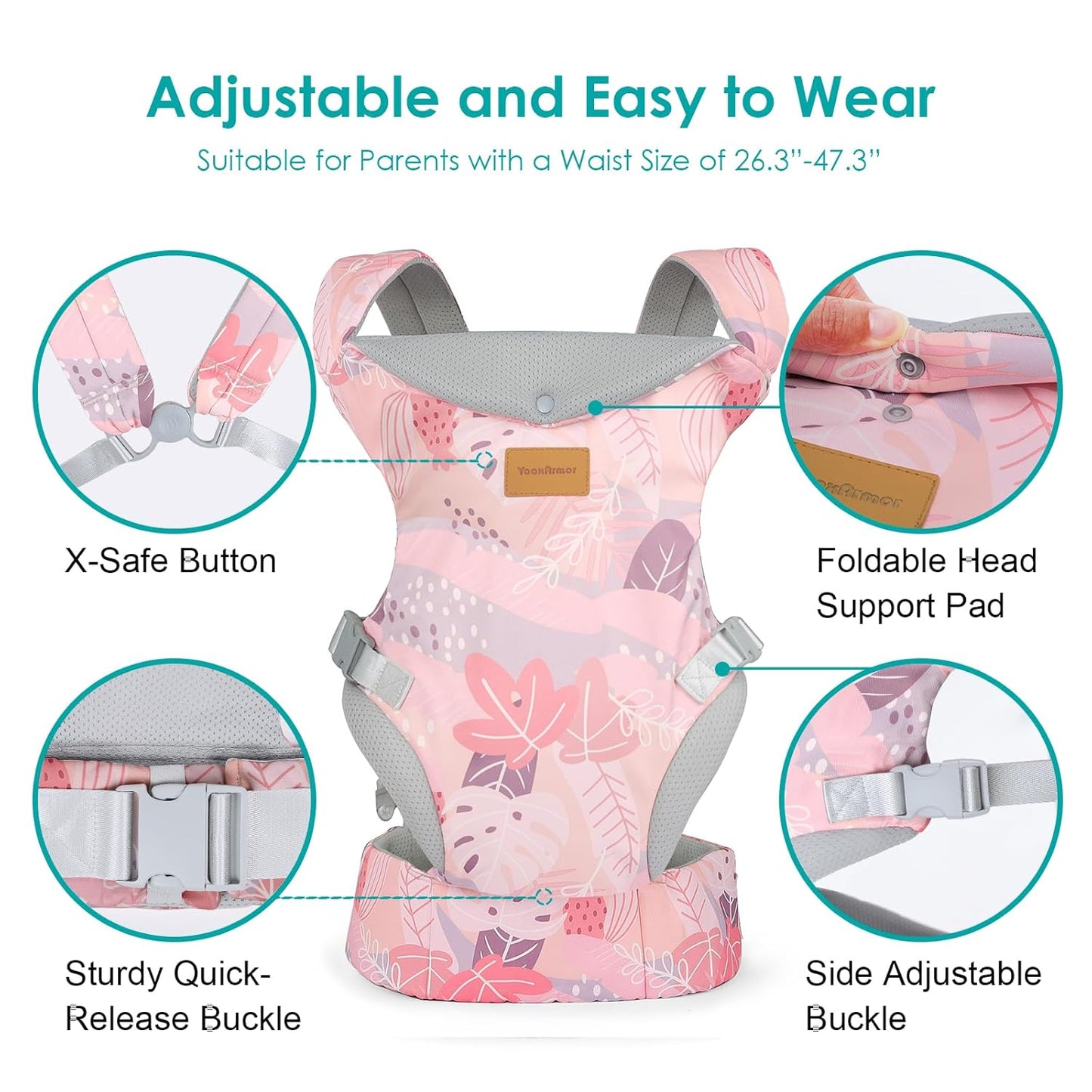 Baby Carrier, Ergonomic Adjustable Toddler Carriers for 7-33 Lbs, Cozy Lightweight Infant Carrier with Neck Support, Baby Chest Carriers with Lumbar Support for Parents (3-36 Months)