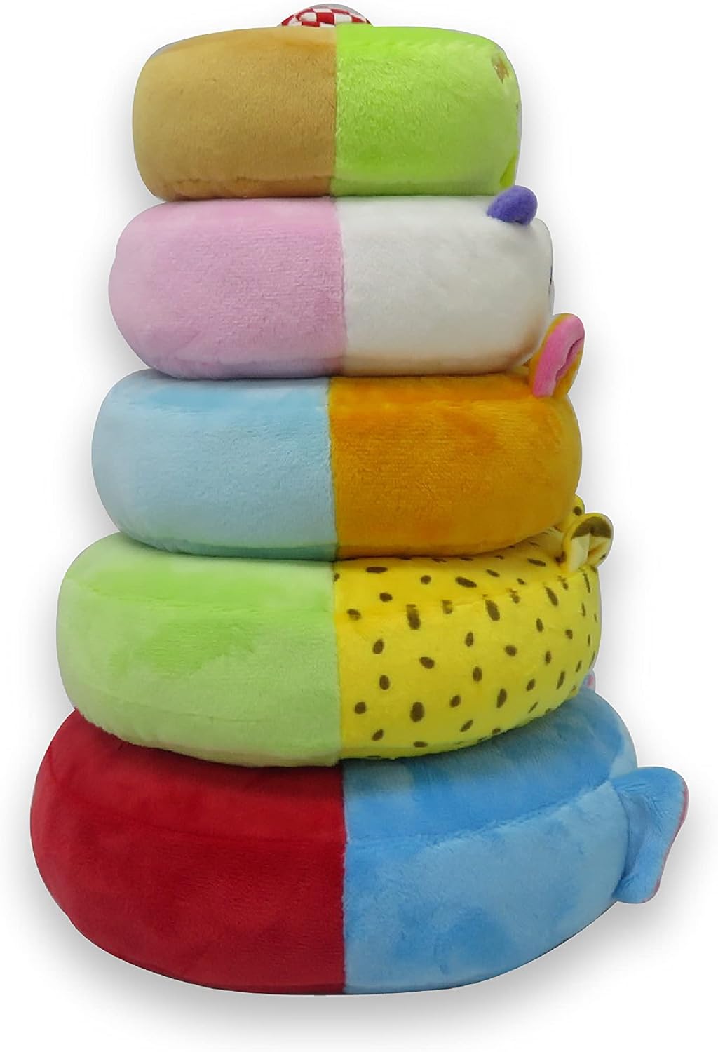 Word Party Plush Stacking Toy- Stack and Sort Colorful Word Party Characters- Encourages Hand-Eye Coordination and Motor Skills for Babies and Toddlers
