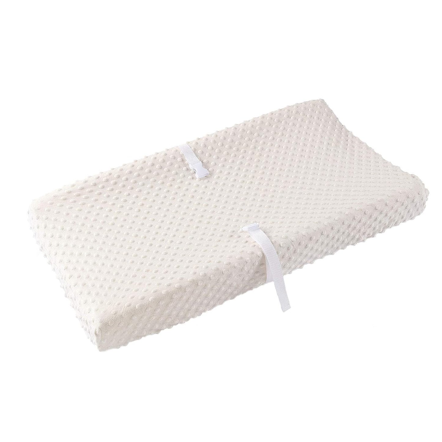 Solid Changing Table Pad Cover Cradle Sheet, Fits 32"/34''x16" Contoured Diaper Changing Pad, Ultra Soft Cozy Minky Dots Plush Changing Table Covers, Breathable Wipeable Removable (Beige)