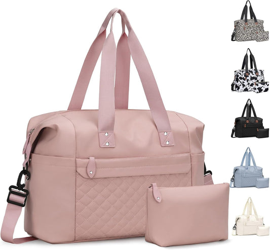 Travel Duffle Bag, Waterproof Weekender Overnight Hospital Bags for Women Men with Toiletry Bag Lightweight Carry on Personal Item Duffle Gym Bag for Travel, Airplanes, Sports