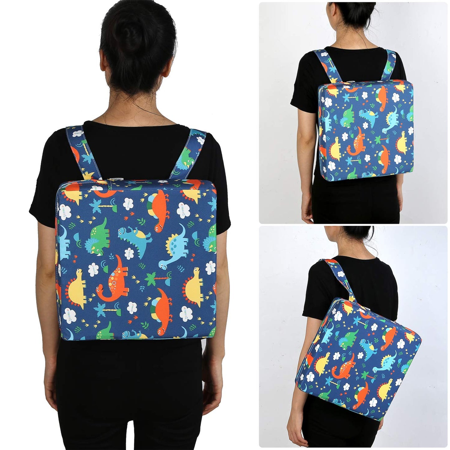 Zicac High Chair Portable Booster Seat Cushion Travel Dining Seat Pad for Toddler Kids Baby Infant Washable Thick Chair Seat Pads (Dark Blue)