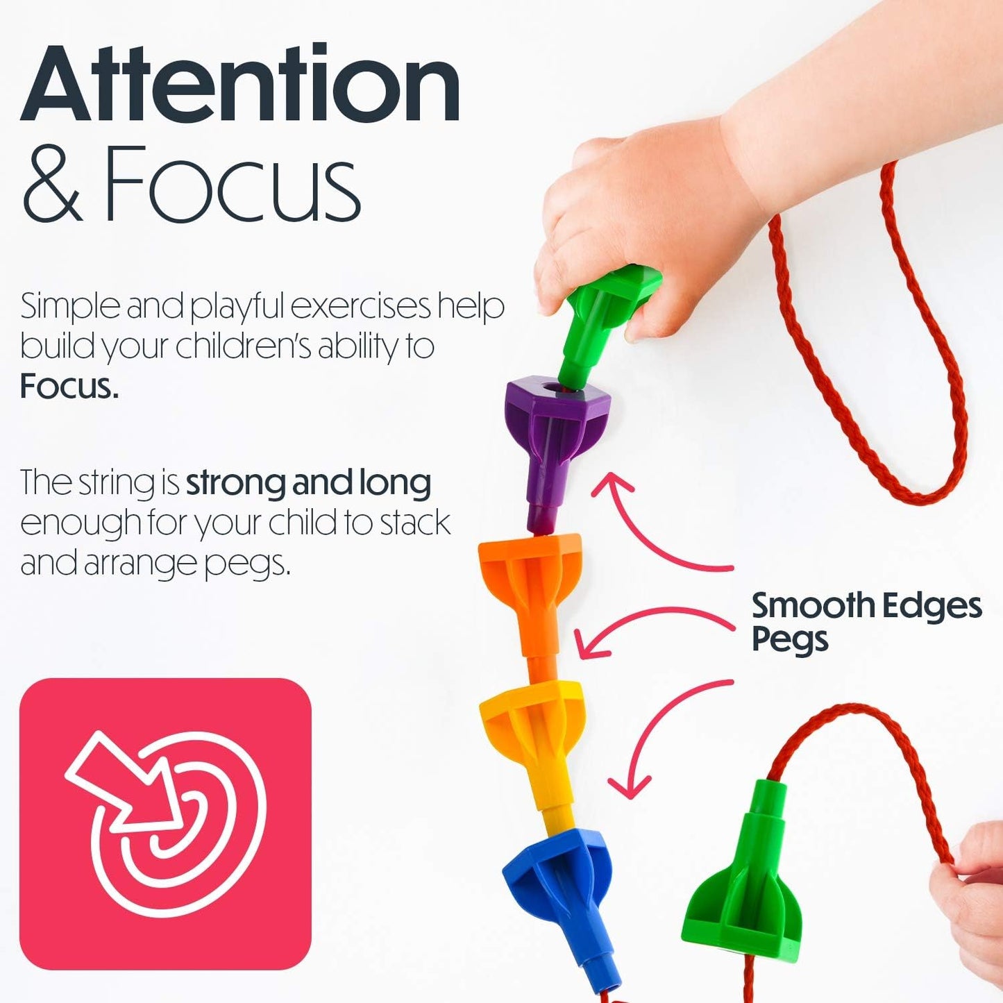 Pegs Board Game Set Jumbo Pack | 48 Pegs + 2 Boards & Storage Bag W/Handle Easy to Carry. for Motor Skills Sorting Counting Color Recognition Occupational Therapy Toddler and Preschool by Twinkle me