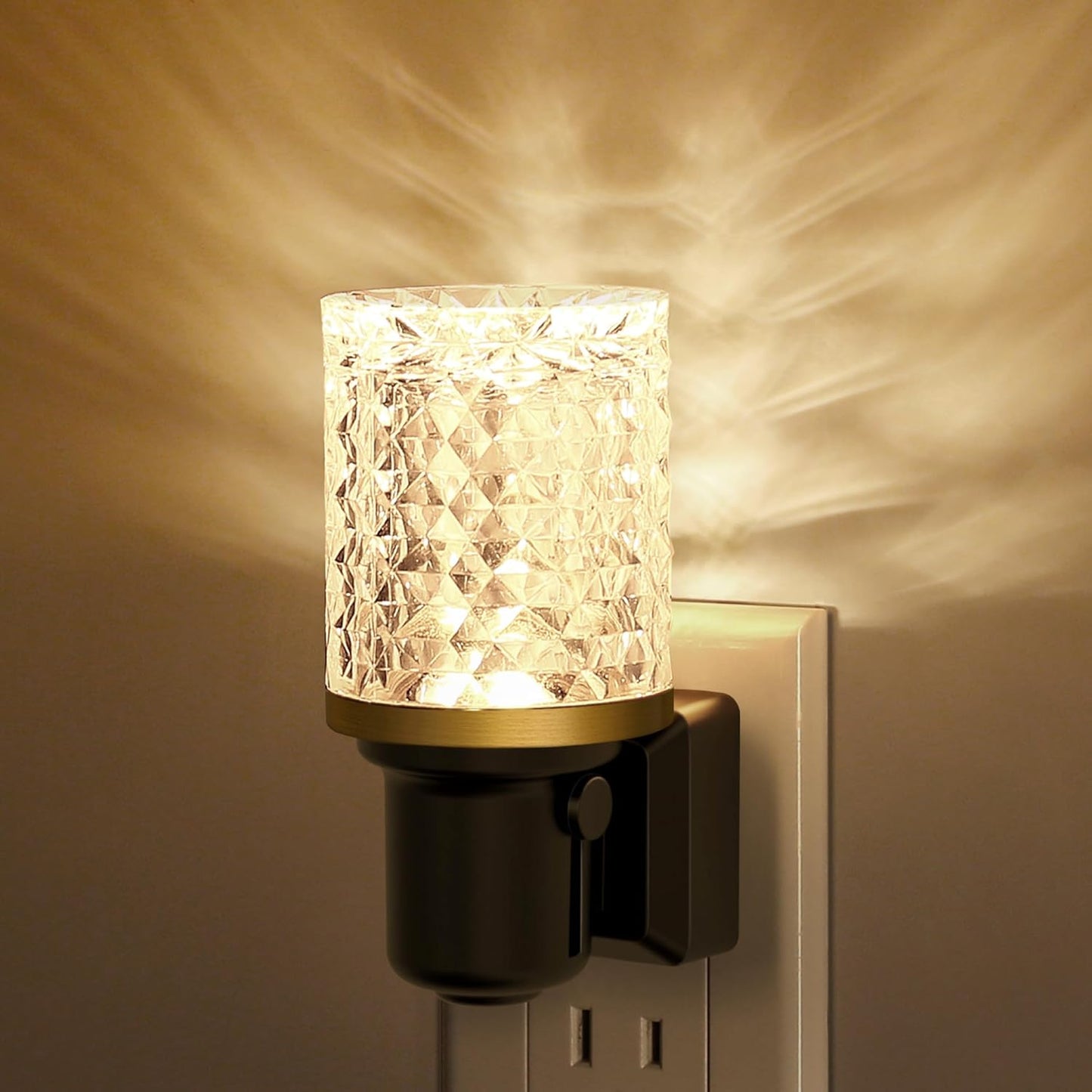 JandCase LED Night Light, Dimmable Night Lights Plug into Wall, Modern Nightlight with Auto On Off Light Sensor, 3000K Soft White Night Light 0-100LM Brightness for Bathroom Hallway Bedroom Decor