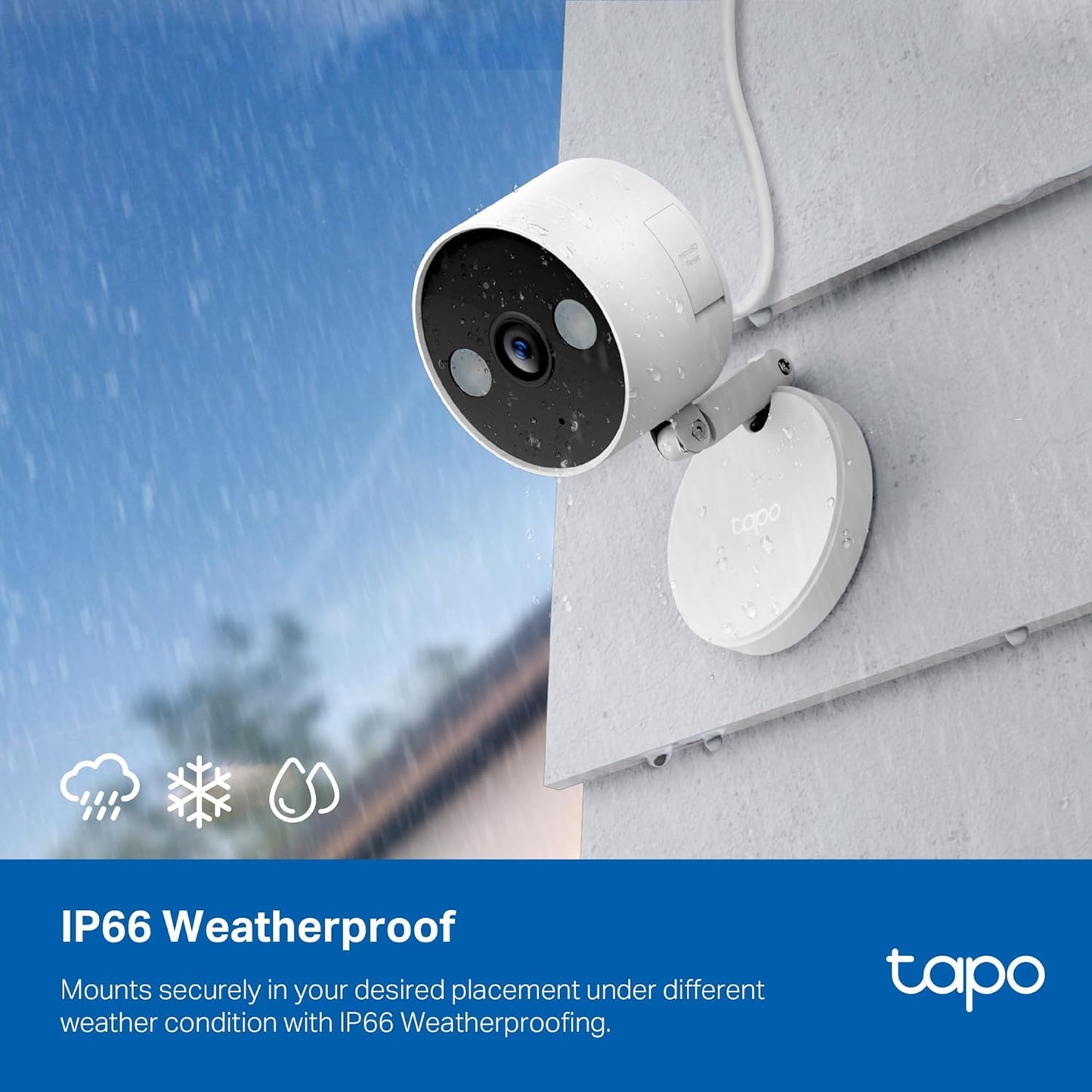 Tapo 2K QHD Security Camera Indoor/Outdoor, 2024 PCMag Editor's Choice, Color Night Vision, Free Person/Pet/Vehicle Detection, Baby Monitor, Local/Cloud Storage, IP66, Dual-Spotlight, Plug-in(C120)