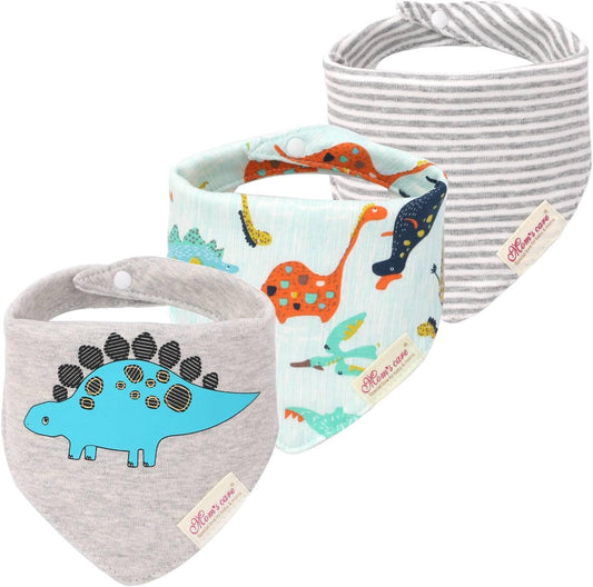 JN&LULU 3 Pack Newborn Baby Bibs Bandana Drool Bibs for Drooling Cotton Baby Gifts