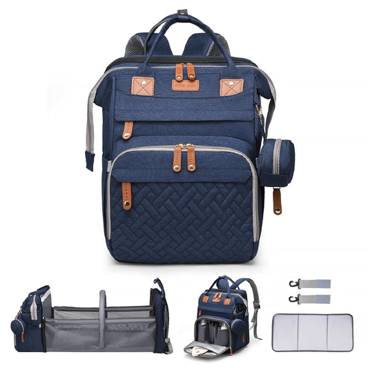Diaper Bag Backpack Diaper Bag Multifunctional Waterproof Diaper Bag with Changing Station Travel Backpack with Changing Pad, Pacifier Case & Stroller Straps(Blue)
