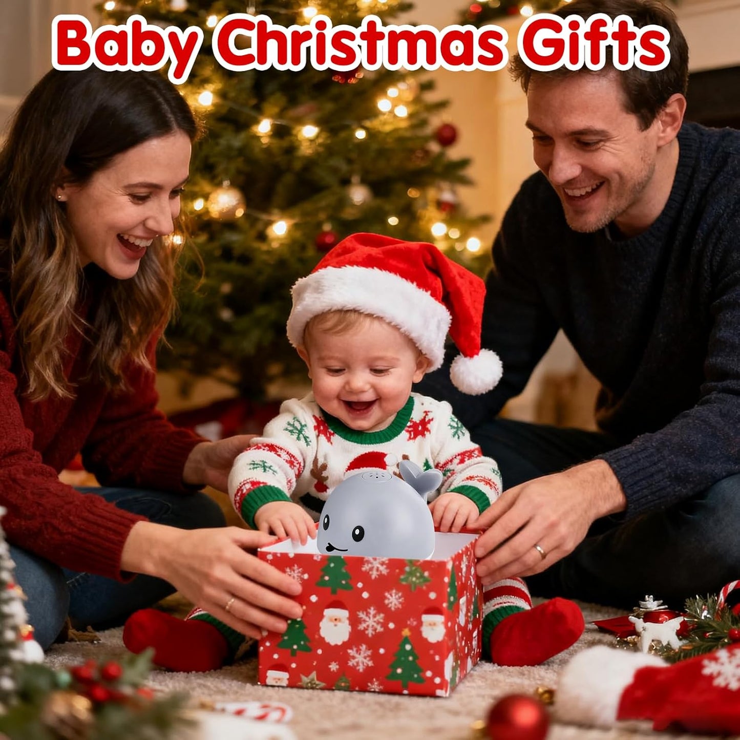 Baby Bath Toys, Toddler Bath Toys for Kids Ages 1-3, Christmas Stocking Stuffers 1 2 3 Year Boy Girl Gifts, Infant Baby Toy 6-12-18 Months, Light Up Whale Bath Toy Sprinkler Bathtub Water Toy