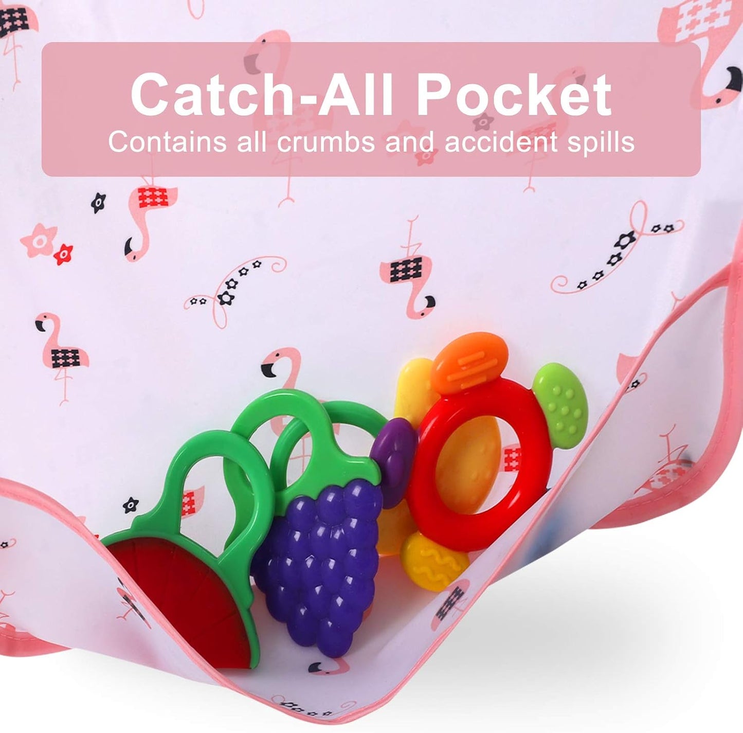 Accmor 4 Pack Long Sleeve Bibs, Baby Smock Waterproof Sleeved Bib Smock for Baby Toddler 6-36 Months