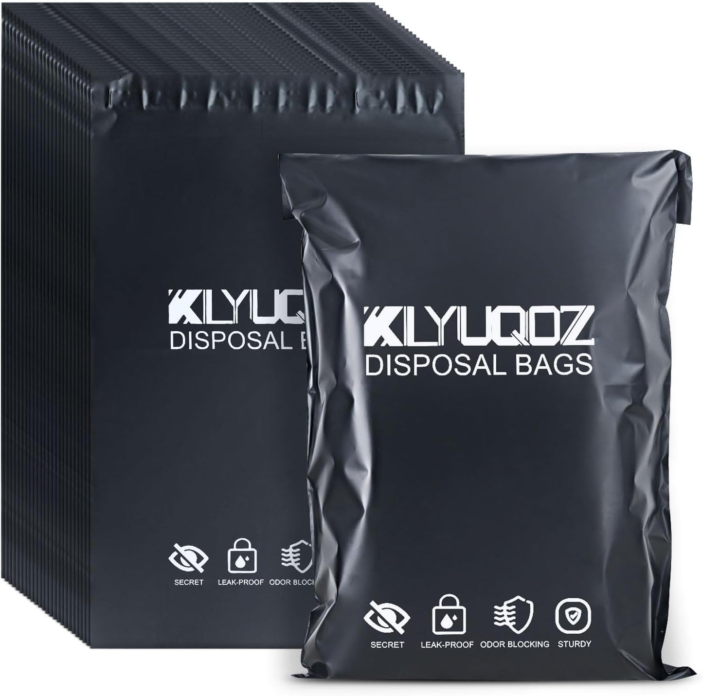 Adult Diaper Disposal Plastic Bags for Adult Catheter Bags Disposal,Self-Adhesive Strips to Seal in Odours,Waterproof and Leak-Proof,Suitable for Elderly Nappy Care at Home and Travel (100)