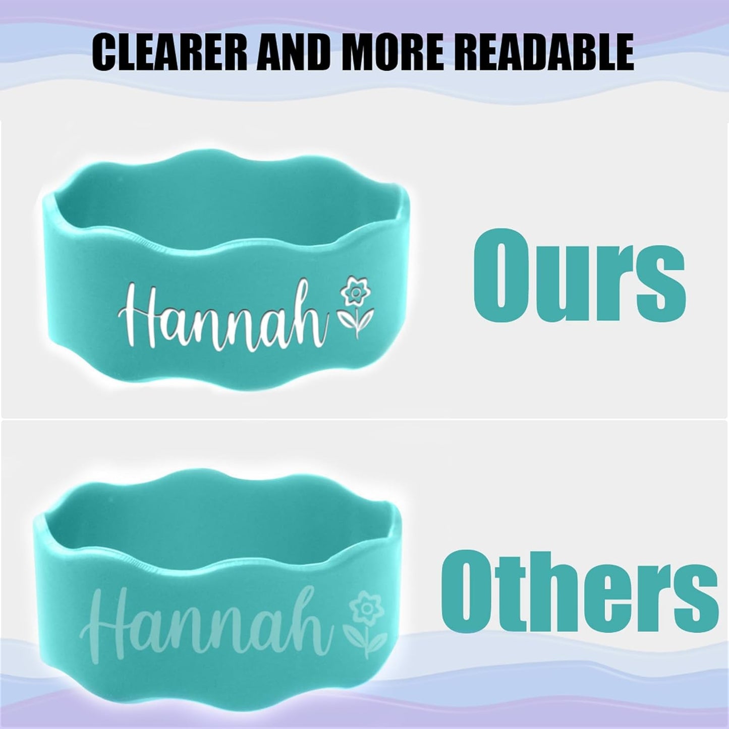 Custom Baby Bottle Labels for Daycare Personalized Water Bottle Name Bands Engraved Name Silicone Labels Reusable Waterproof Dishwasher Safe Sippy Cup Tags