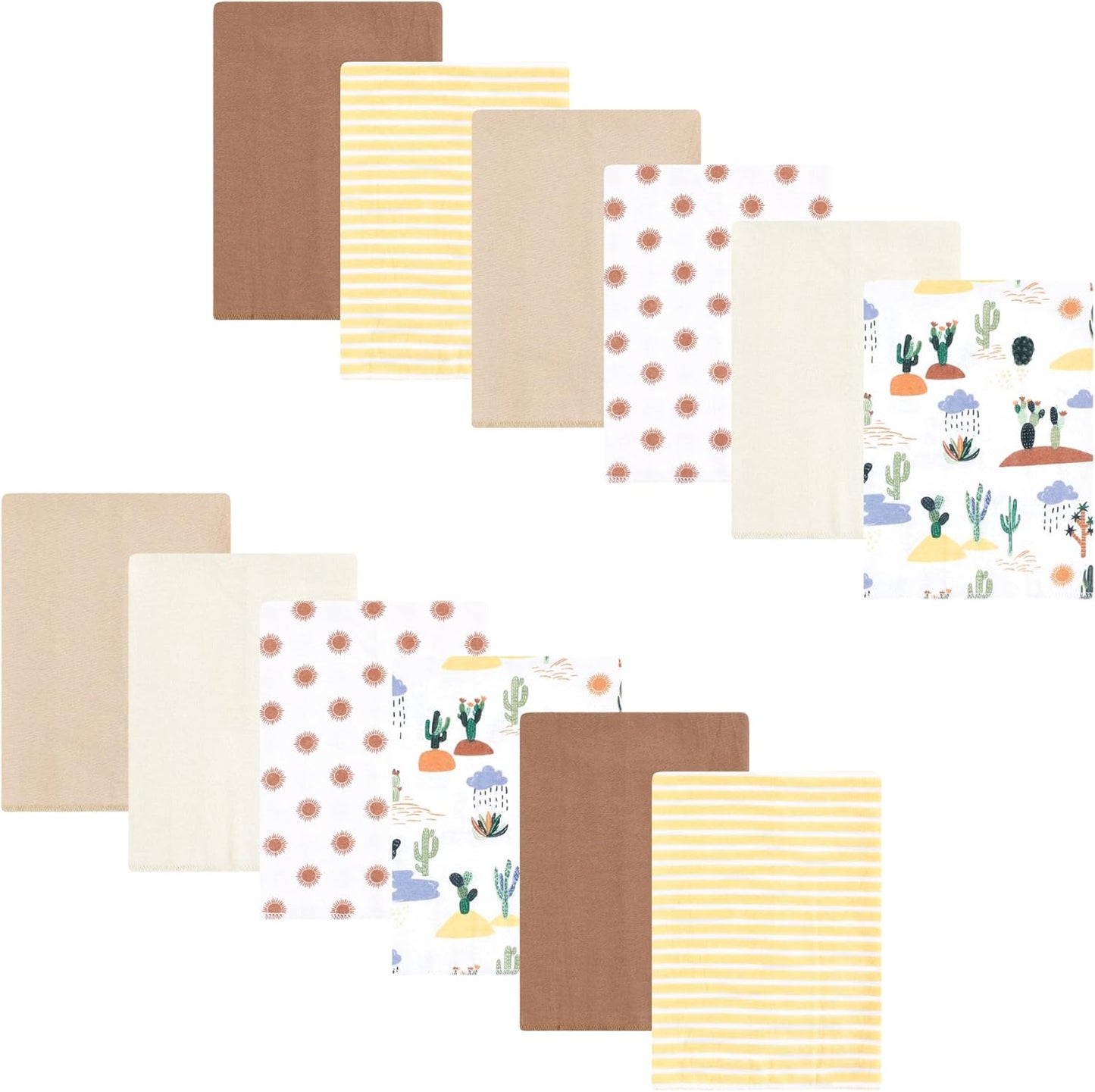 Luvable Friends Hudson Baby Flannel Burp Cloths 12pk, Desert Trail