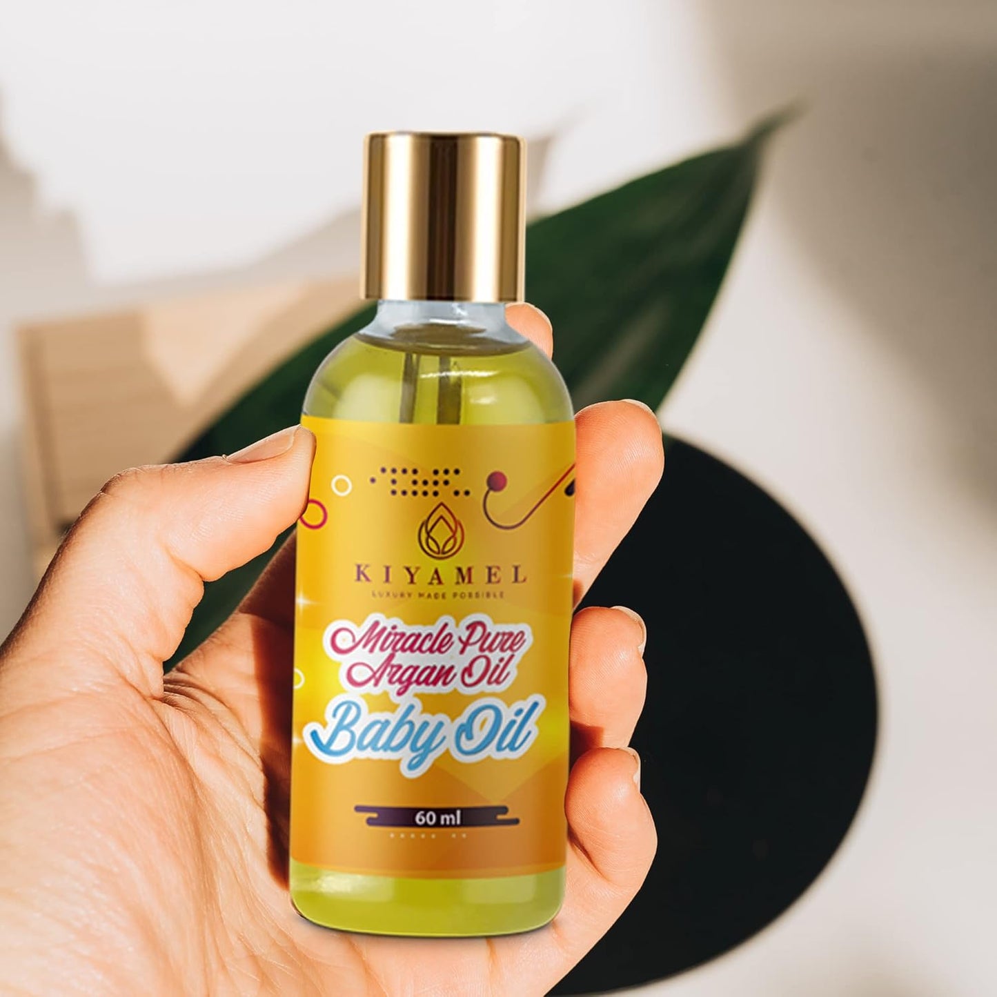 KIYAMEL Miracle Pure Argan Baby Oil Natural Moisturizing Oil with Vitamin E & Omega 6 Fatty Acids, Deep Hydration for Soft Skin, Hair, Face & Nails Nourishing Daily Care for a Healthy and Radiant Glow