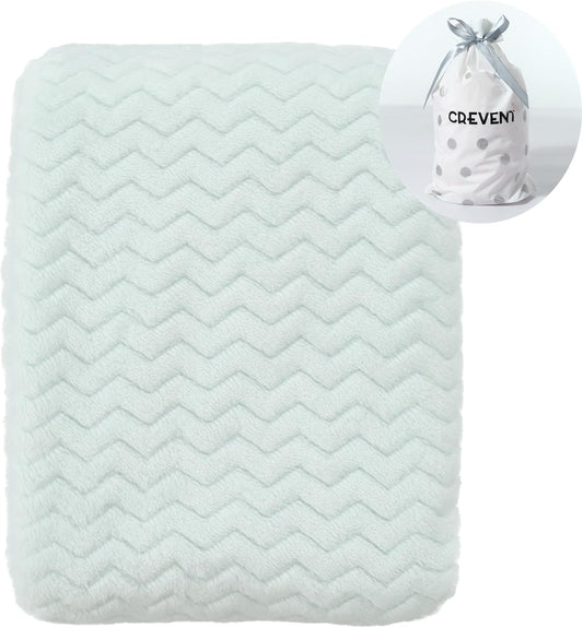 CREVENT 30''X40'' Soft Cozy Warm Baby Blankets for Boys Girls Solid Color - All Season Use - Newborn Essentials (Wave Avocado Green)