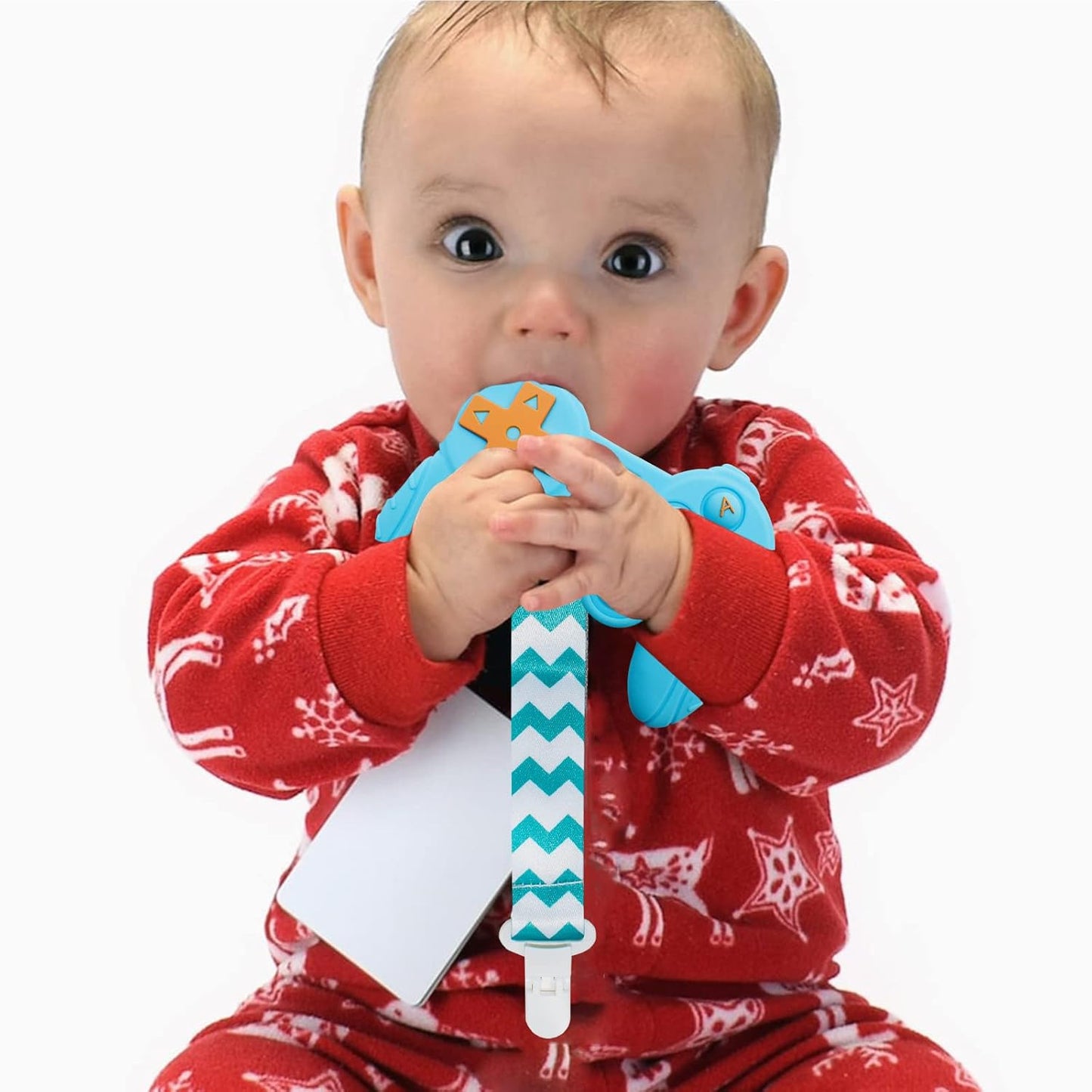 Cool Remote Game Control Teething Toy for Babies 0-6 6-12 Months,Game Controller Teether for Gamer Parents,Baby's First Valentines Day Gifts,Silicone Remote Chew Toys（Blue