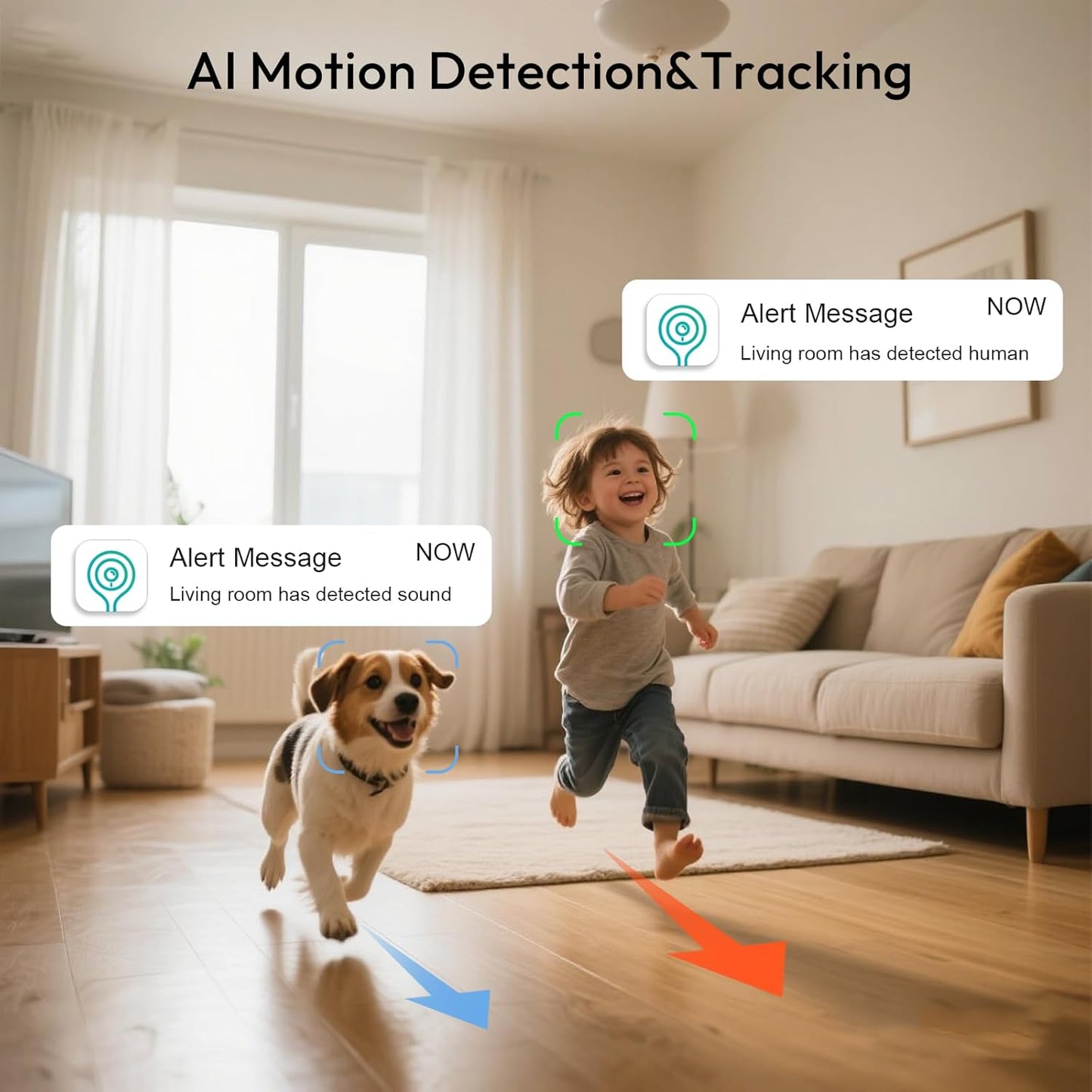 Rraycom Indoor Camera 5G&2.4G,2K Pan/Tilt Security Camera for Baby Monitor w/Cry Detection, Dog Camera w/Motion Detection, Human/Pet Auto Tracking,2-Way Audio, Night Vision,Siren,Works w/Alexa
