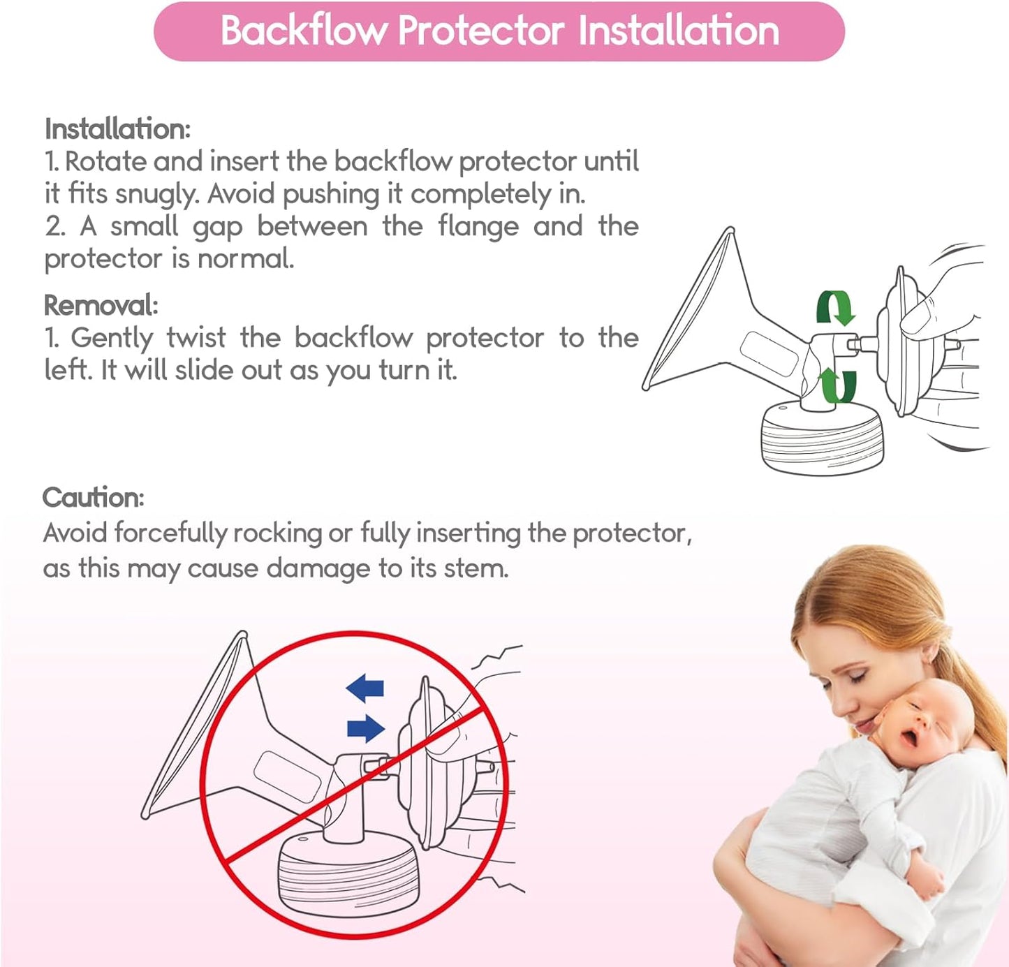 Breast Pump Parts，Replacement Pump Parts for Spectra S1/S2/9 Plus, Not Original Accessories, Flange Inserts Kits Sets(24MM*2)