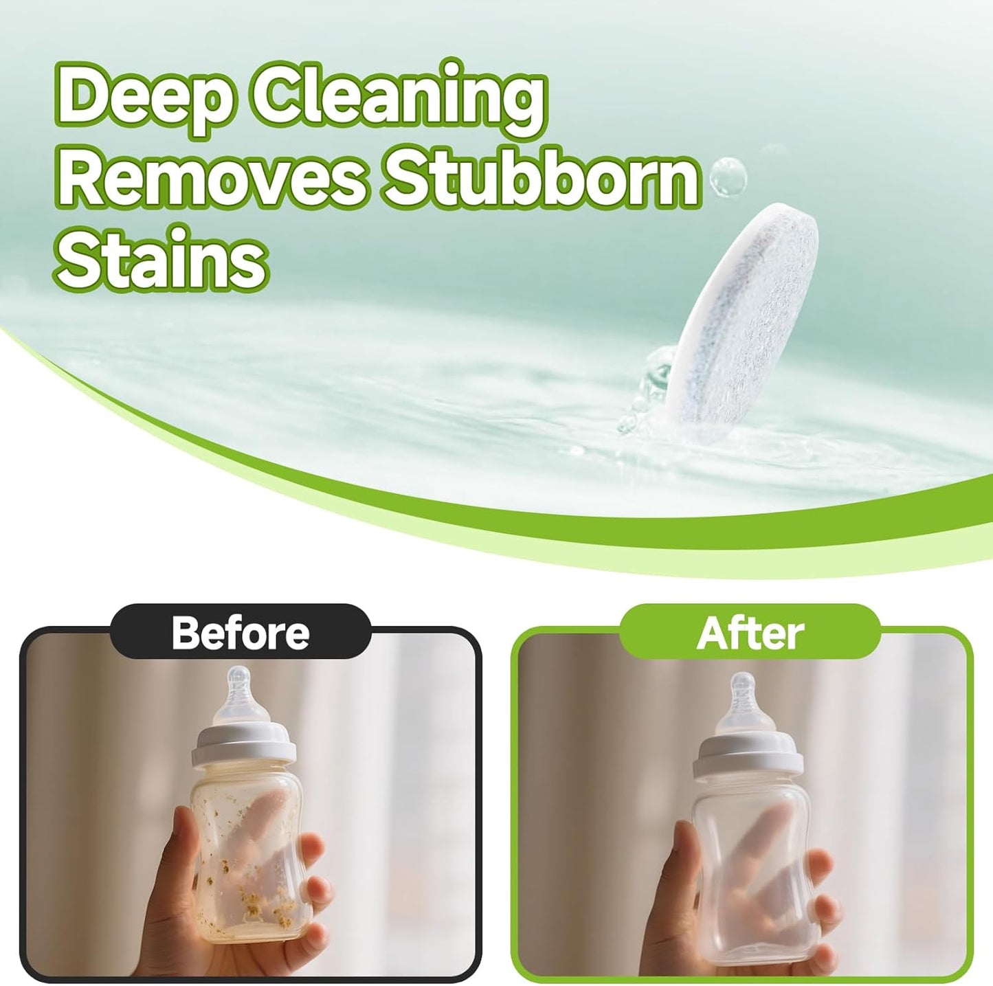 40PCS Baby Bottle Washer Tablets Compatible with Momcozy,Baby Safe Superior Strong Cleaning Bottle Washer Tablets Compatible with Momcozy