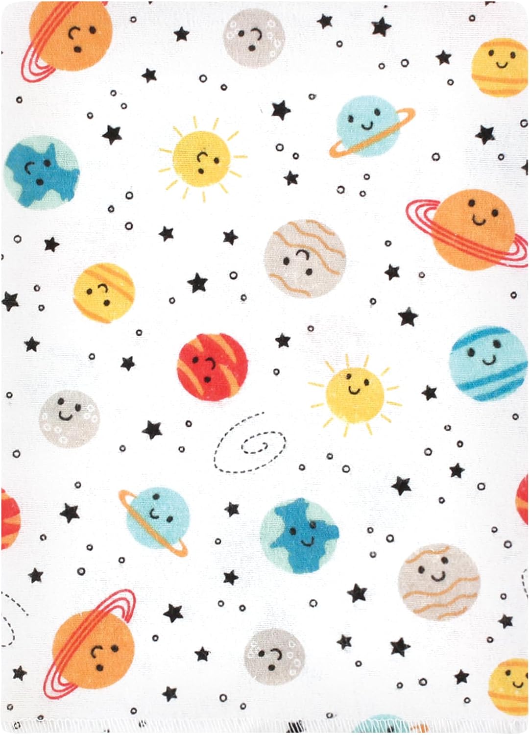 Luvable Friends Hudson Baby Flannel Burp Cloths 12pk, Planets