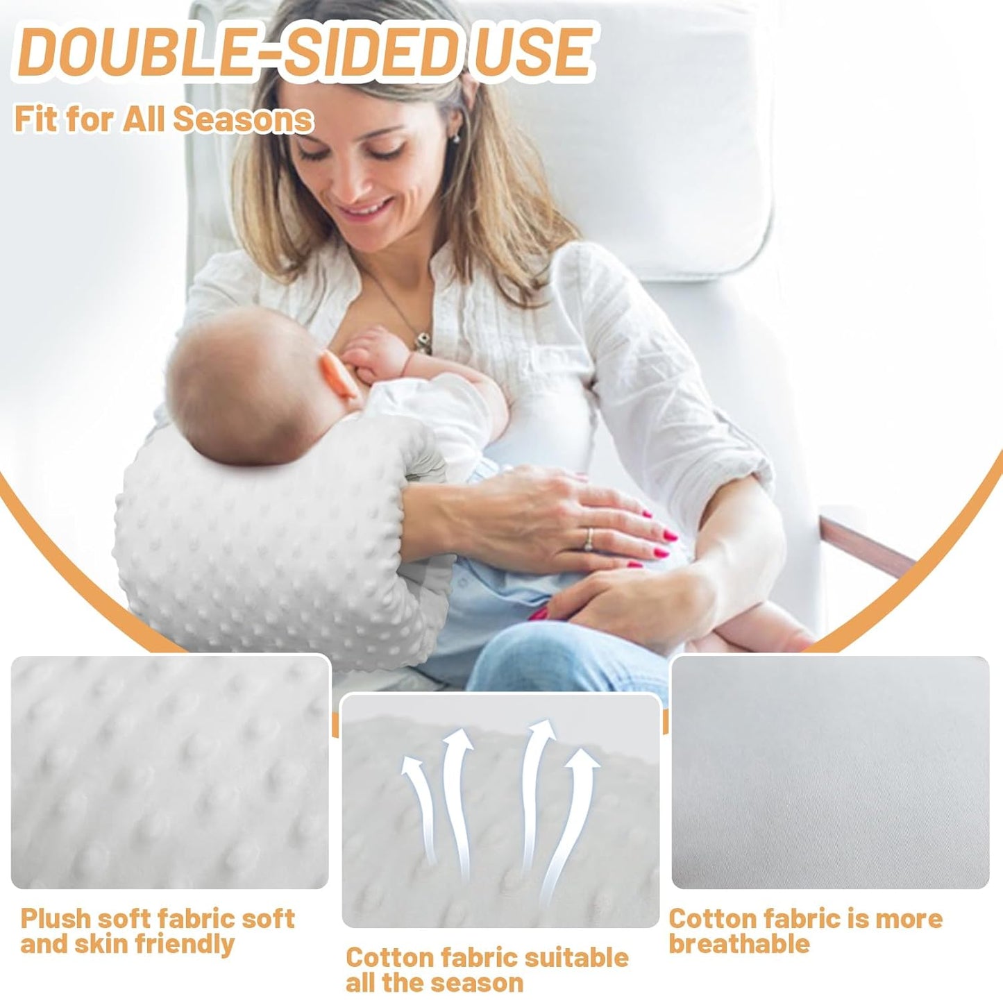 KAKIBLIN Baby Feeding Arm Pillow,Baby Nursing Arm Breastfeeding Pillows Support for Newborn Mom and Babies,Portable and Washable,Ergonomic Nursing Essentials, Travel Pillows for Newborn (Light Gray)