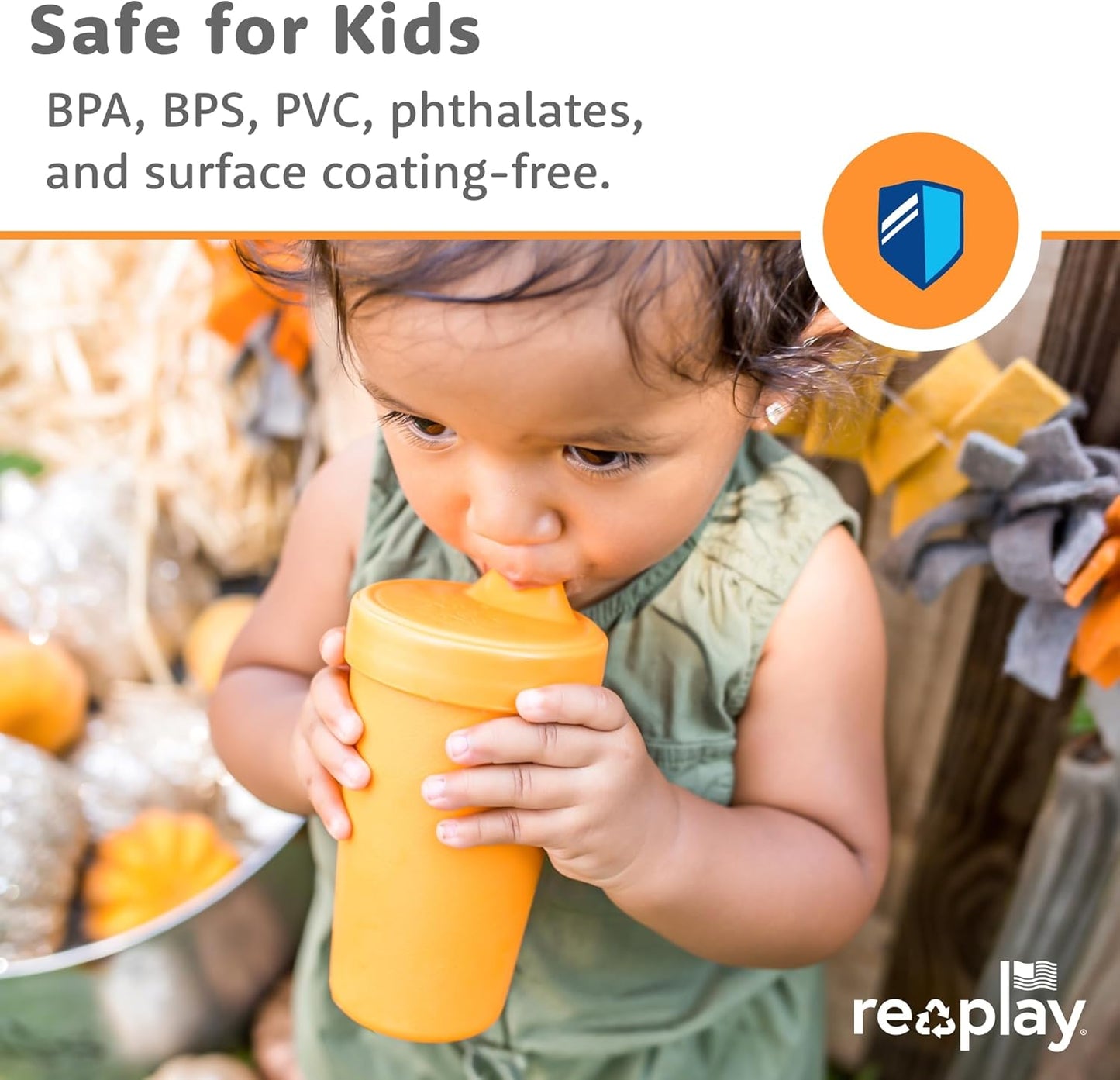 Re-Play Sippy Cups for Toddlers - 10 Oz. Reusable Spill Proof Cups for Kids, Dishwasher/Microwave Safe - Made in USA - Set of 6-3.13" x 6.25" - Fairytale