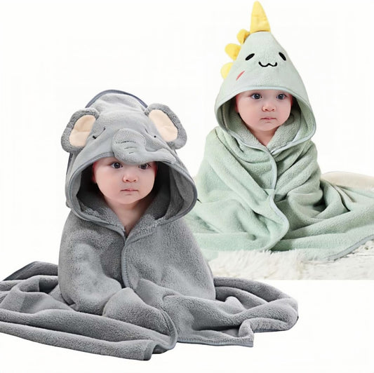 2 Pcs Baby Hooded Towels,31 x 31 in Baby Washcloths, Infant Super Soft Baby Bath Towels with Hood for Toddlers1-3,Highly Absorbent Viscose Hooded Towel for Boys, Girls, Newborn Essentials