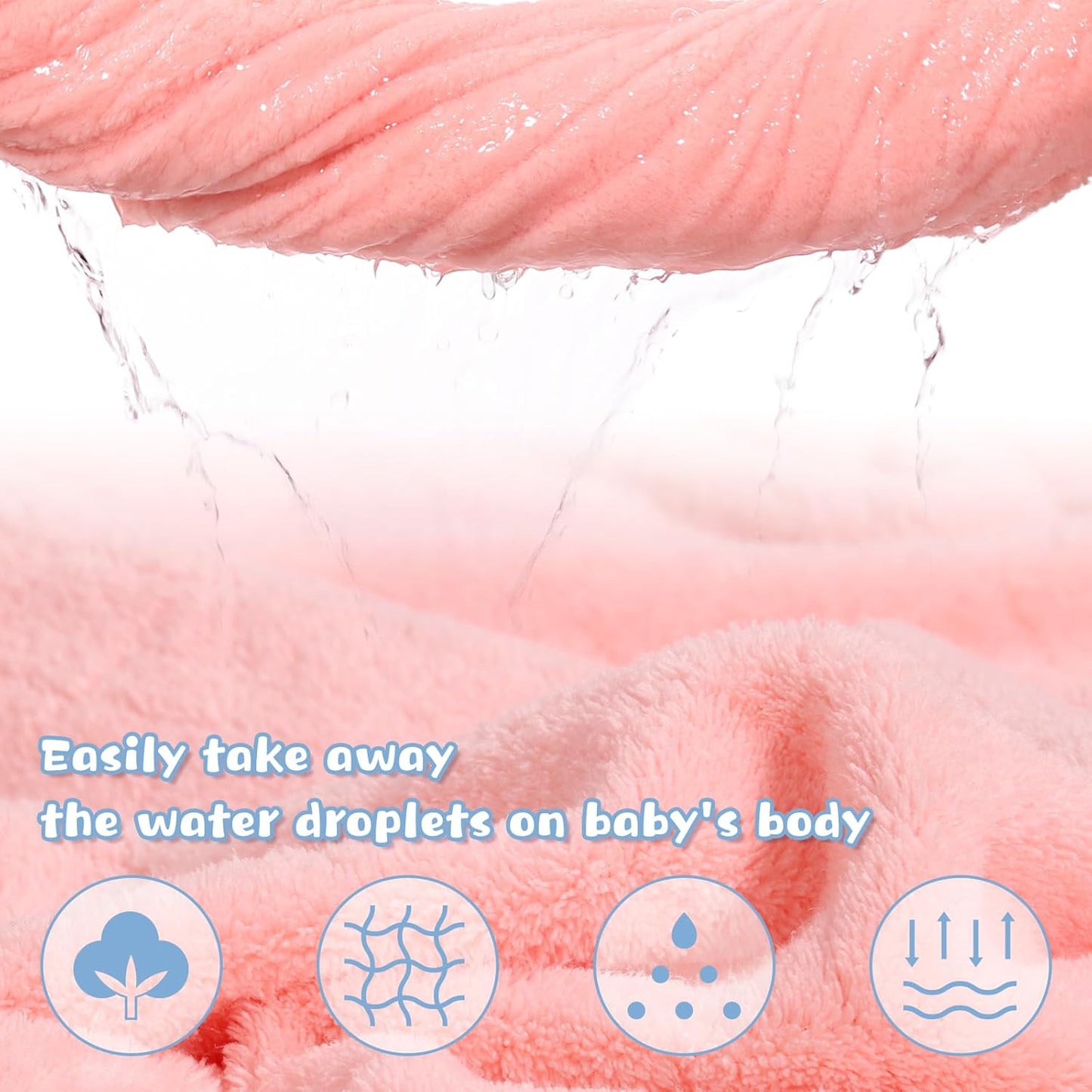 Toddler Towels with Hood for Girls,Soft Premium Coral Fleece Girl Bath Towel-Ultra Absorbent for Baby Cozy and Warm-Bath Essential for Newborn, Infant and Children, Pink Unicorn