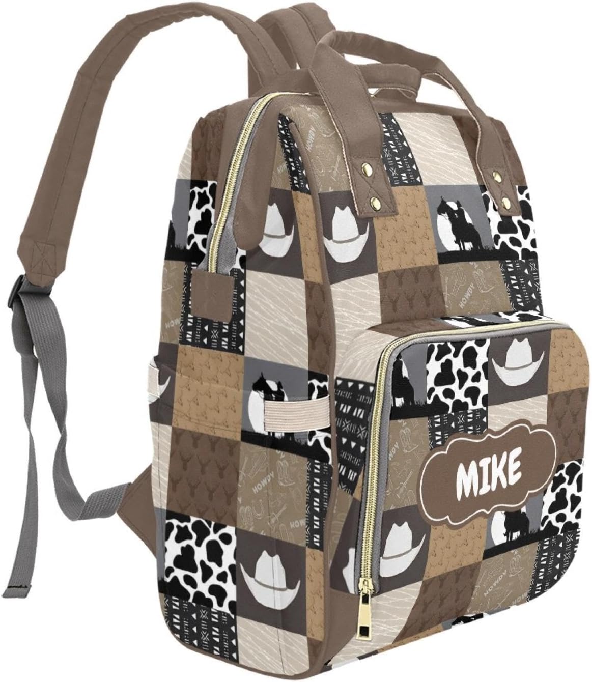 Cowboy Personalized Diaper Bag with Custom Name – Custom Baby Tote Backpack for Mom, Unique Gift for New Parents, Baby Shower Essentials