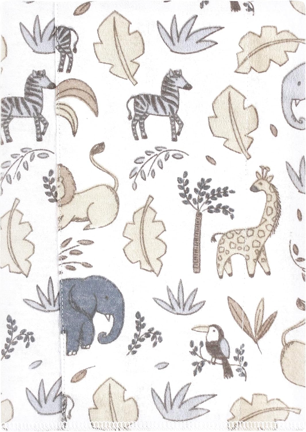Luvable Friends Hudson Baby Flannel Burp Cloths 4pk, Gray Neutral Safari